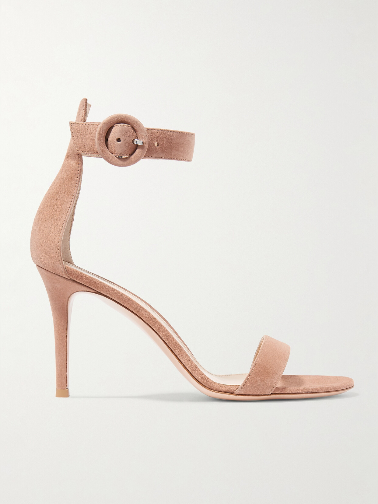 Shop Gianvito Rossi Portofino 85 Suede Sandals In Neutral