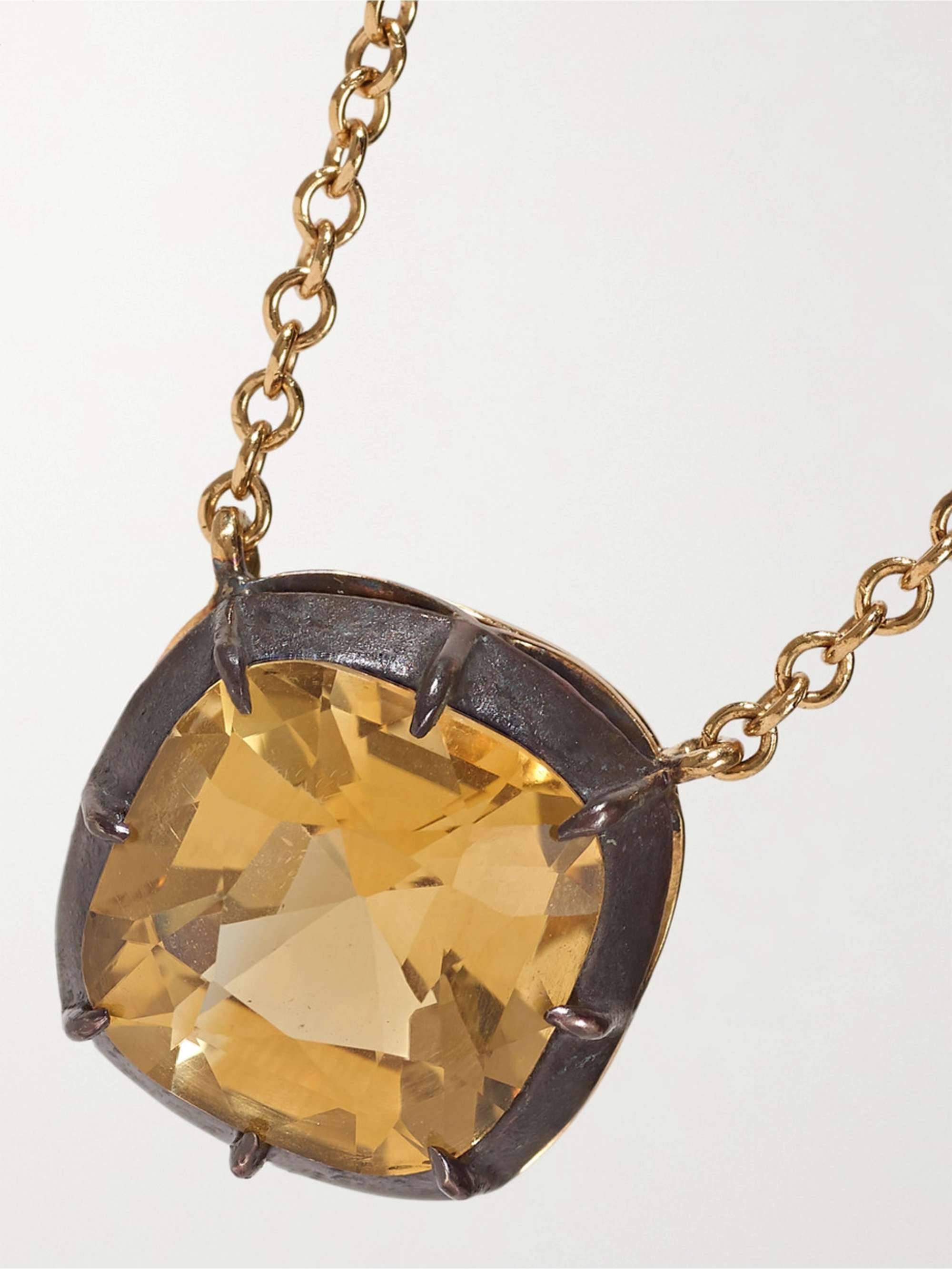 FRED LEIGHTON Collection silver-topped 18-karat gold citrine necklace