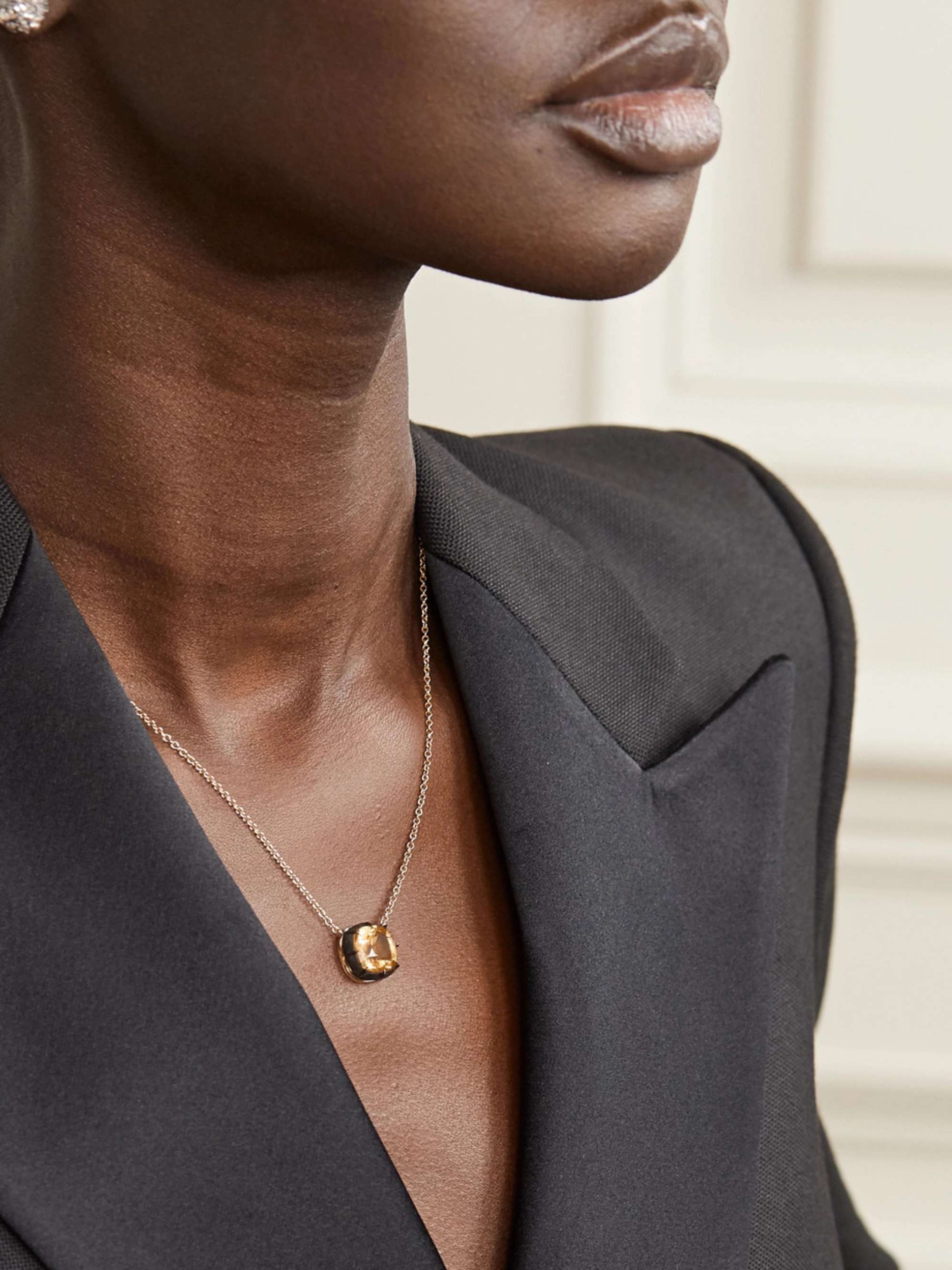 FRED LEIGHTON Collection silver-topped 18-karat gold citrine necklace