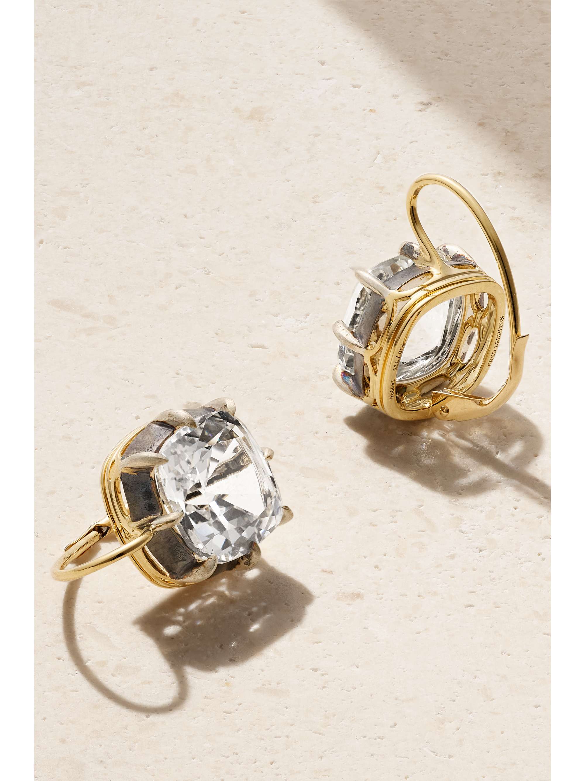 FRED LEIGHTON Collection 18-karat gold and sterling silver citrine earrings