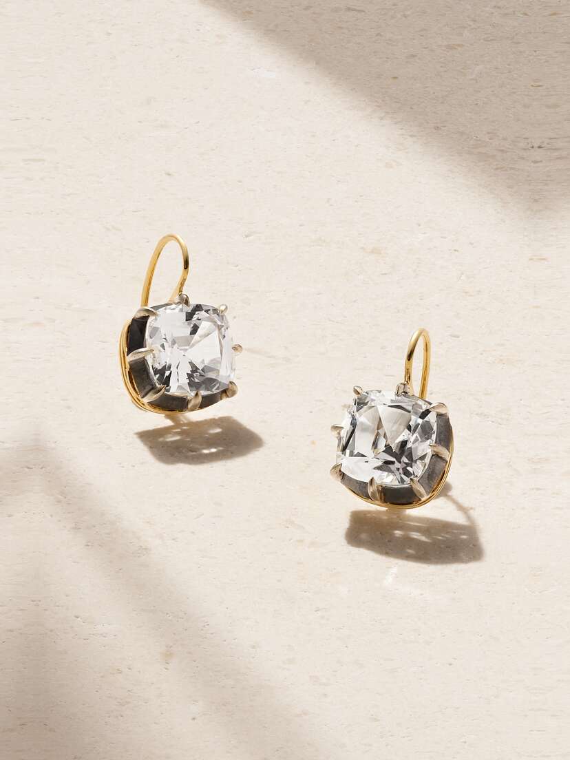 Fred Leighton Collection 18-karat Gold, Silver-plated And Topaz Earrings