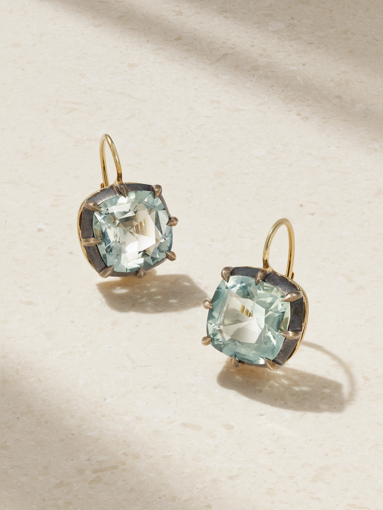 Fred Leighton Collection Silver-topped 18-karat Gold Quartz Earrings