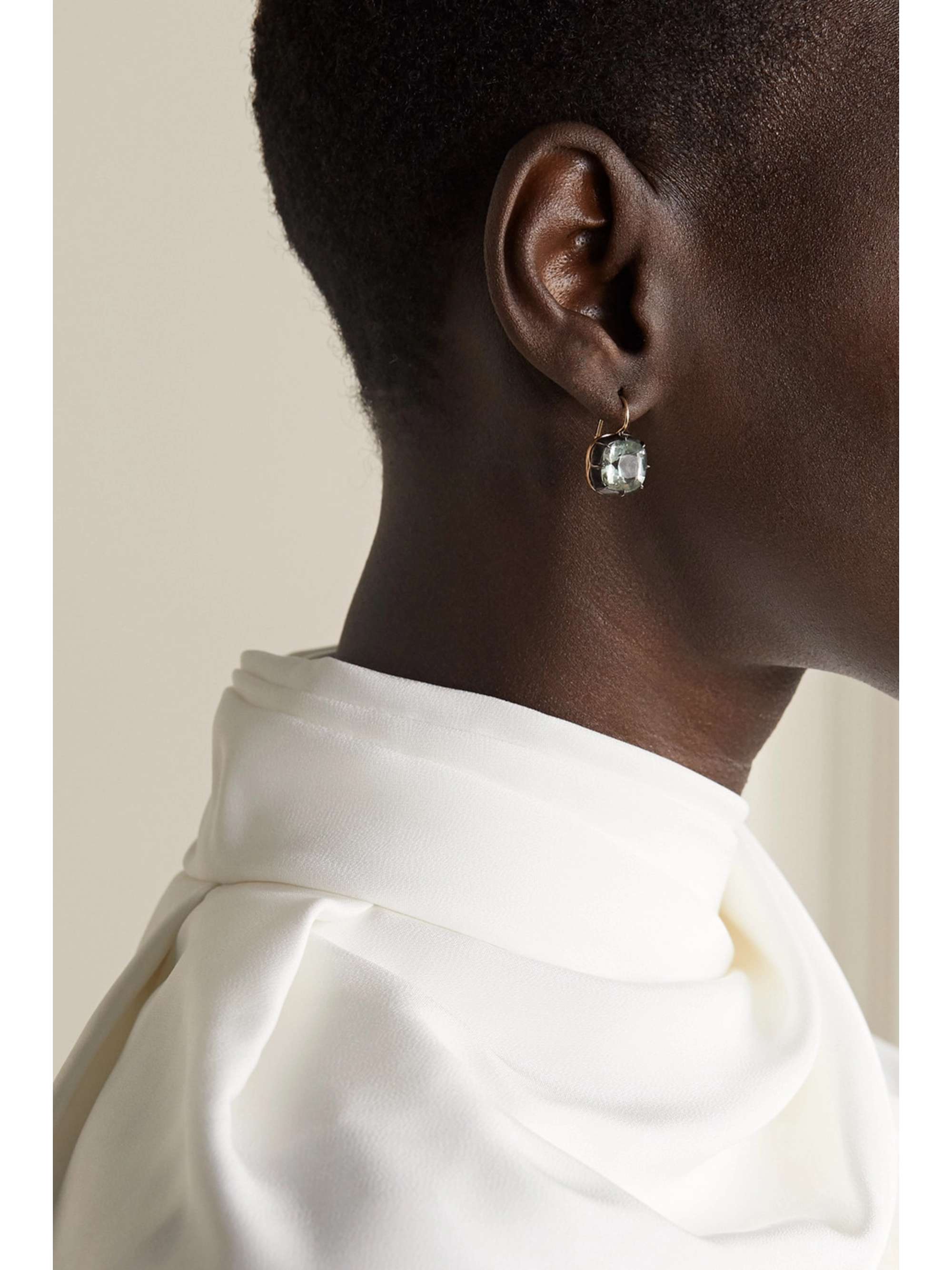 FRED LEIGHTON Collection silver-topped 18-karat gold quartz earrings