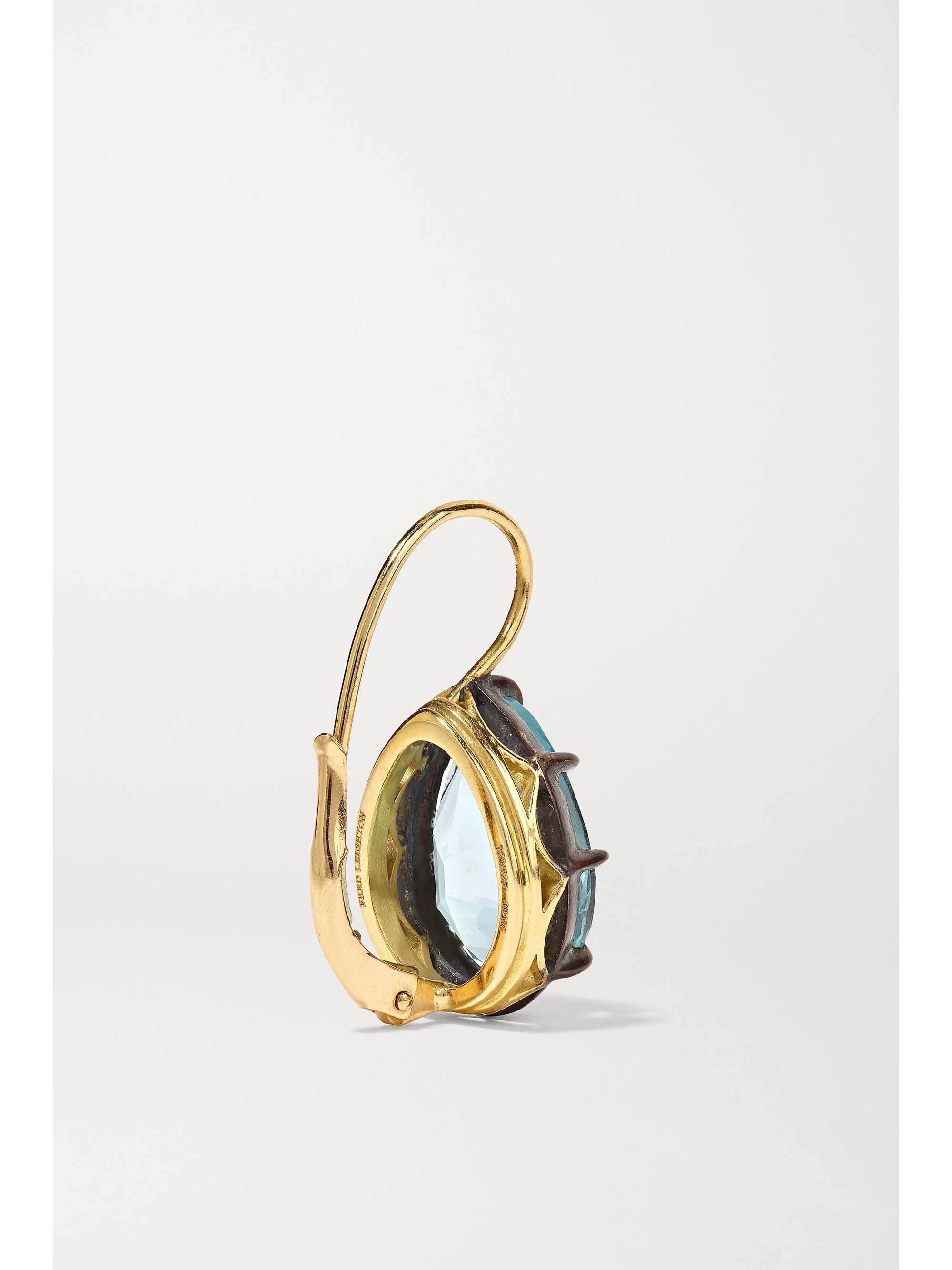 FRED LEIGHTON Collection 18-karat gold, sterling silver and topaz earrings