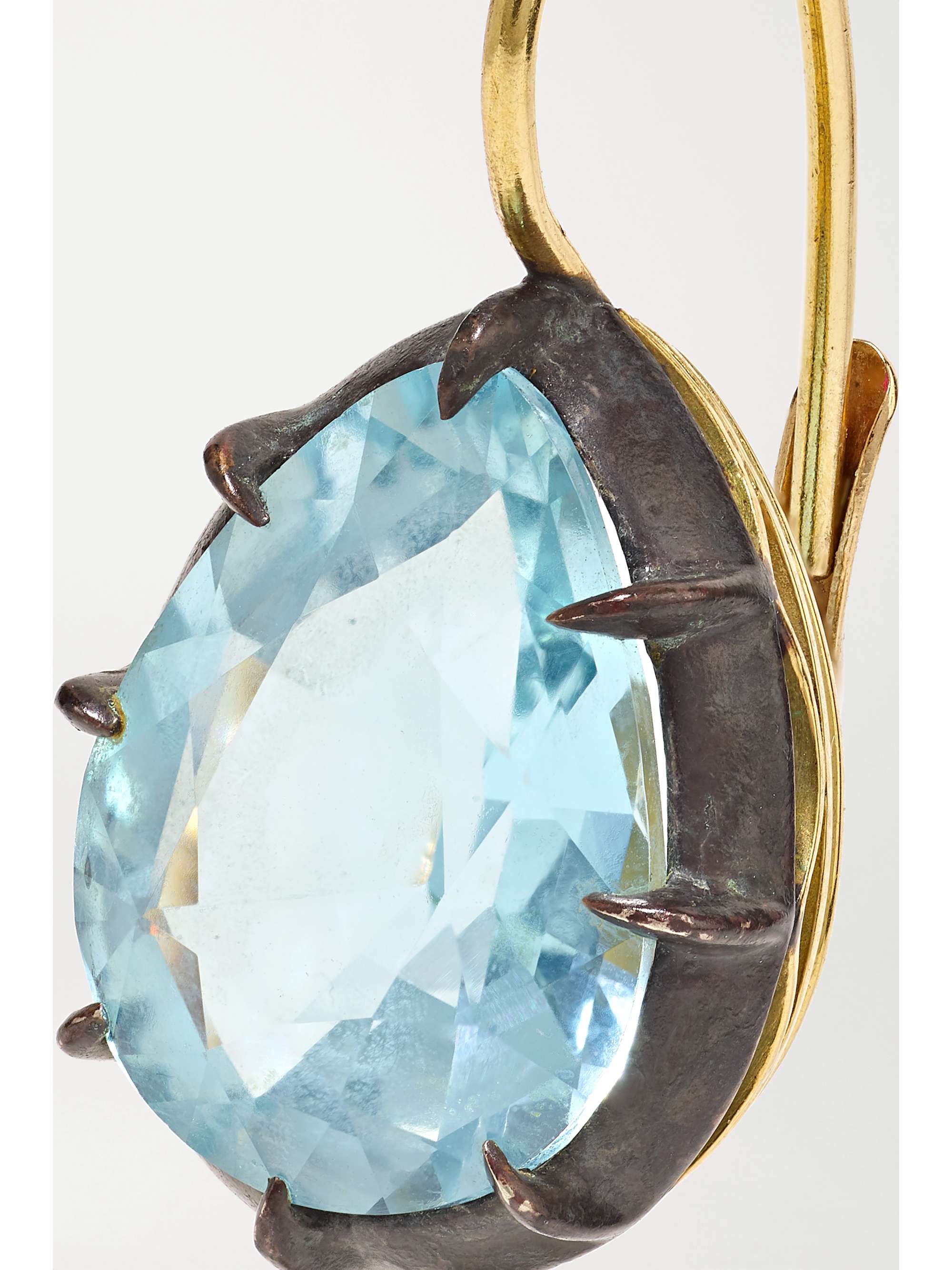 FRED LEIGHTON Collection 18-karat gold, sterling silver and topaz earrings