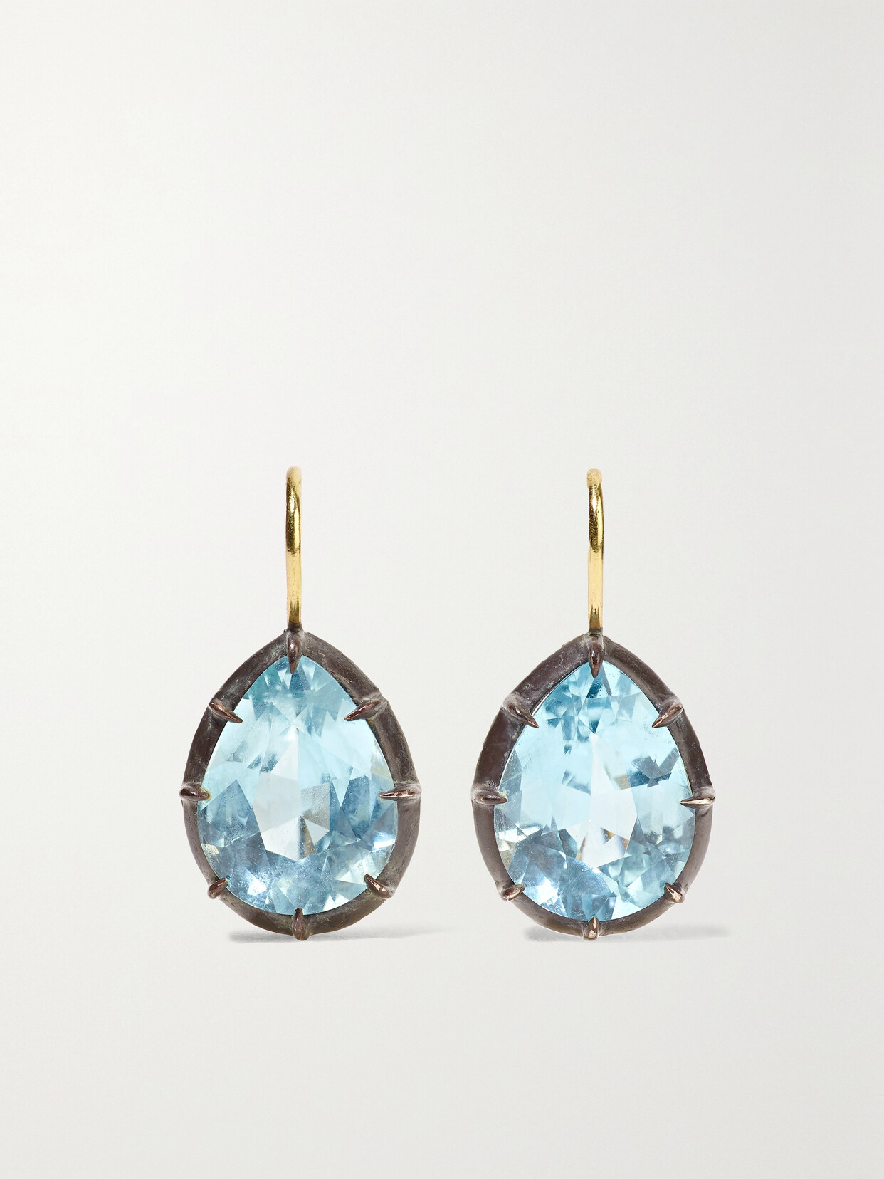 Fred Leighton Collection 18-karat Gold, Sterling Silver And Topaz Earrings