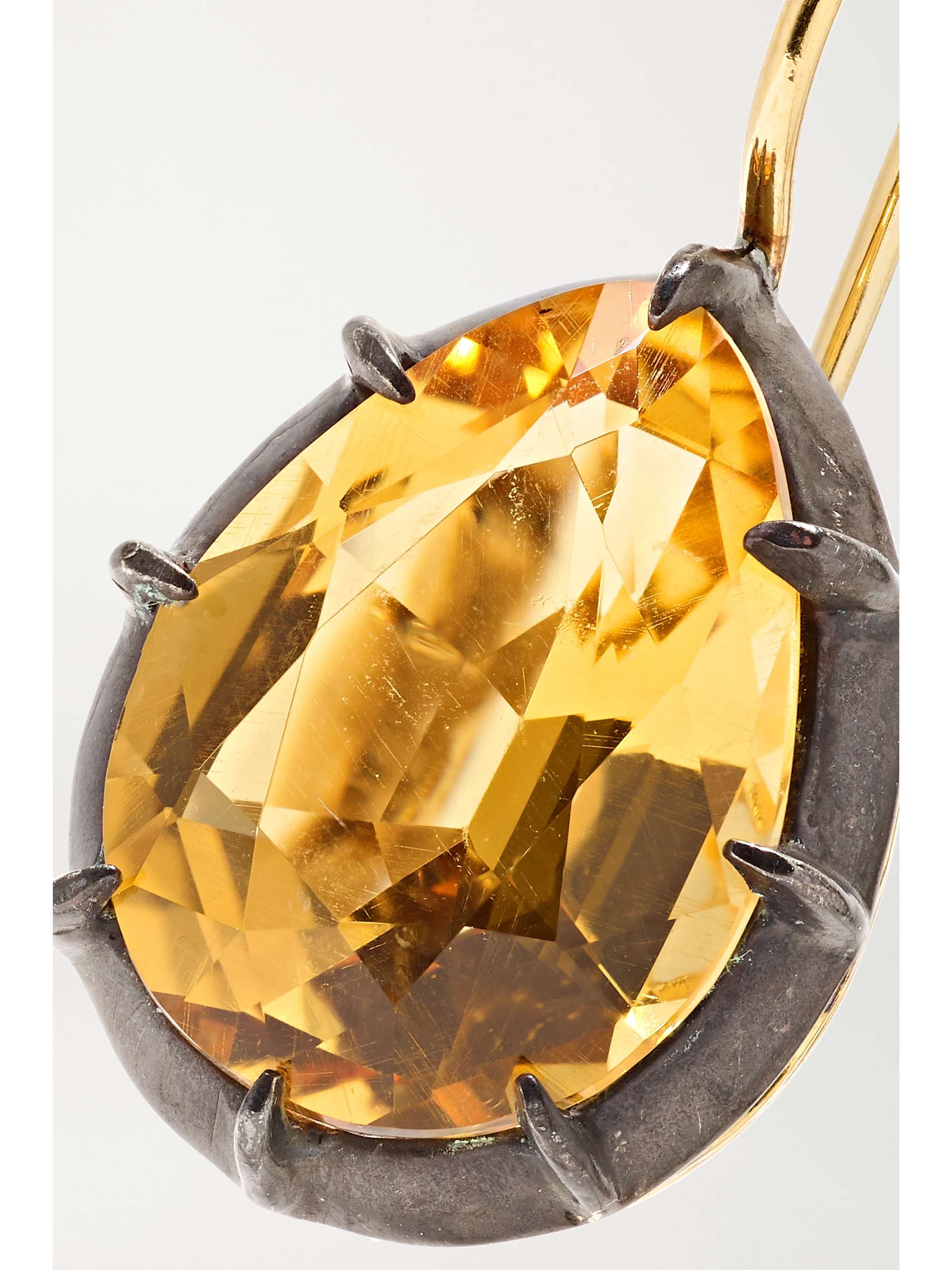 FRED LEIGHTON Collection 18-karat gold, sterling silver and topaz earrings