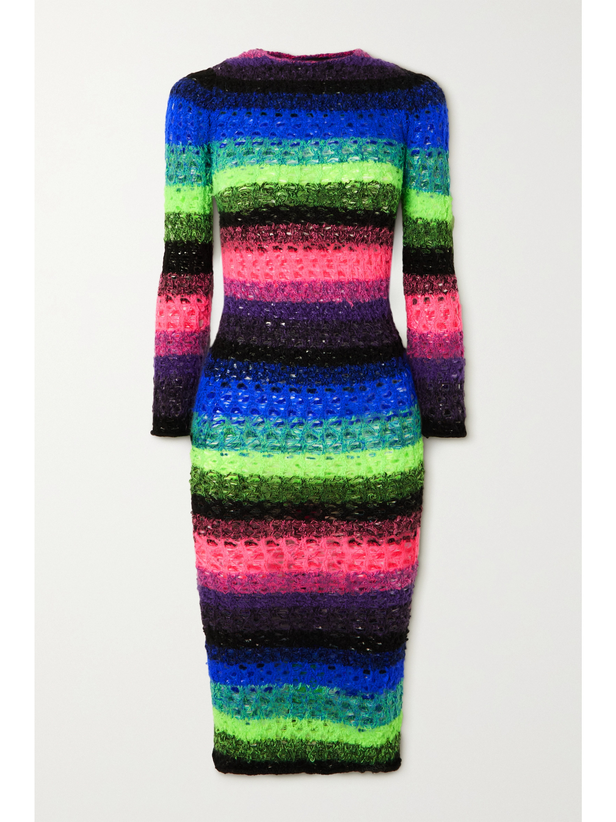 AGR Striped open-knit cotton-blend midi dress thumbnail