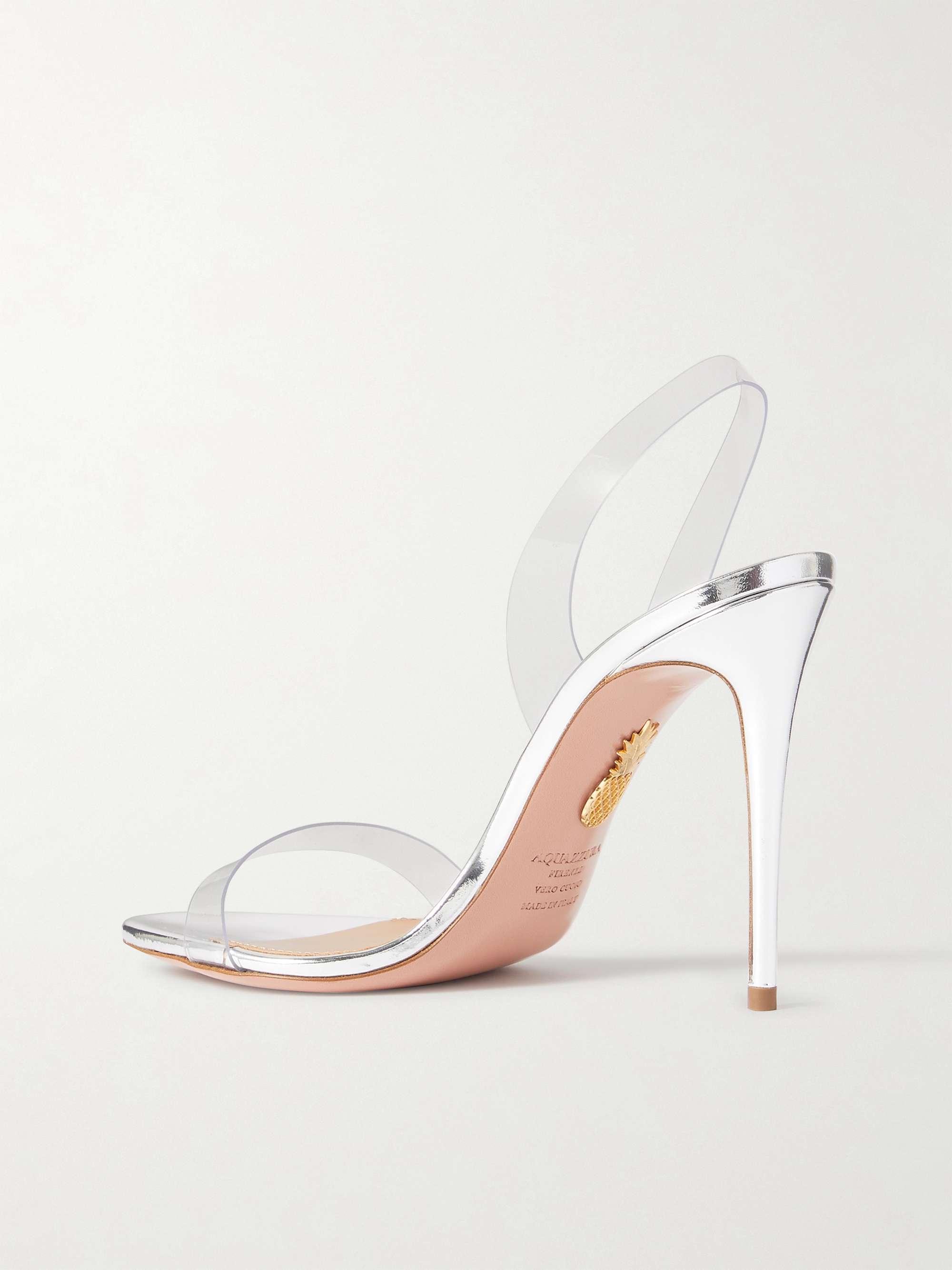 AQUAZZURA So Nude 105 PVC slingback sandals