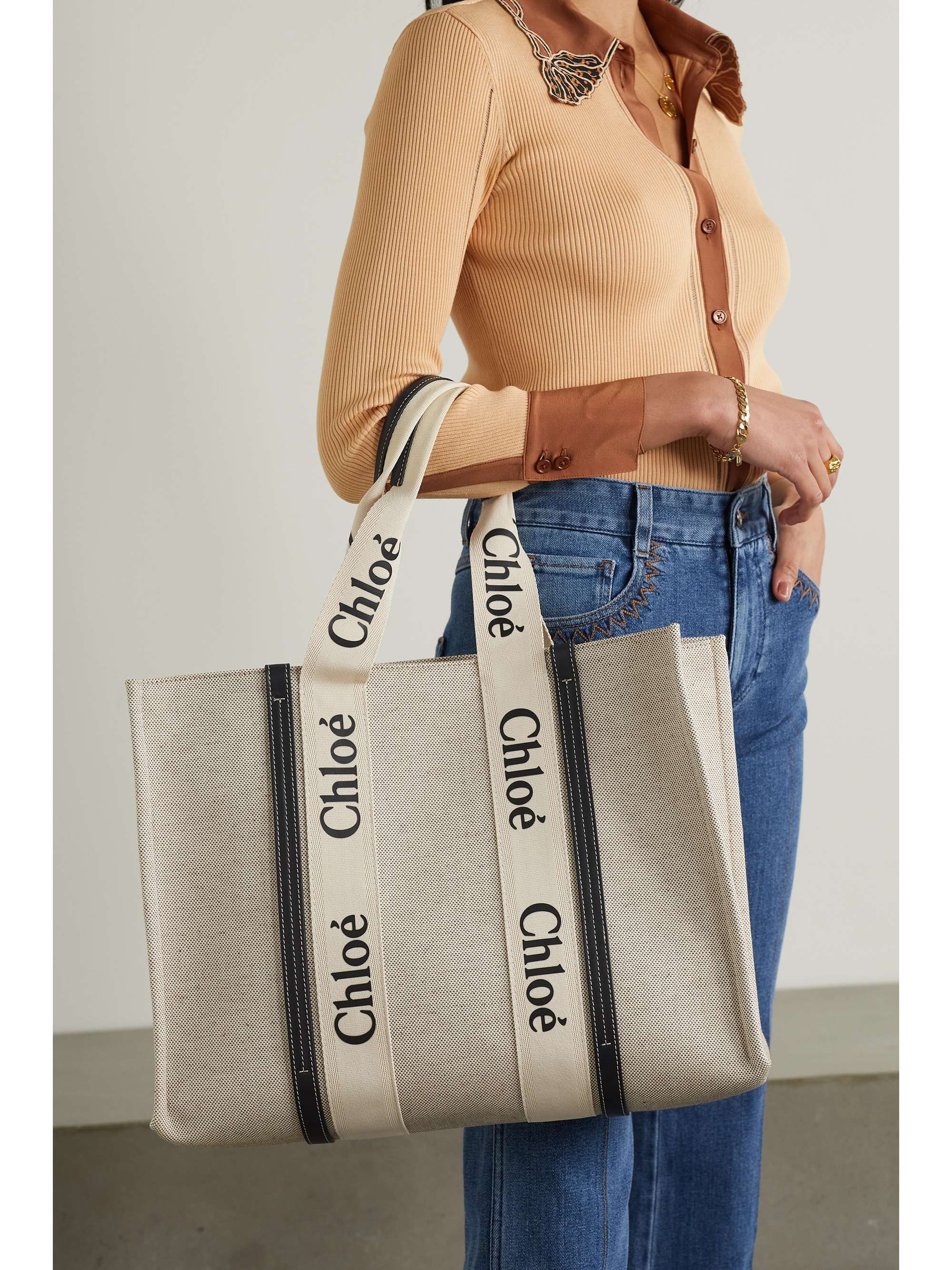 chloe woody tote large