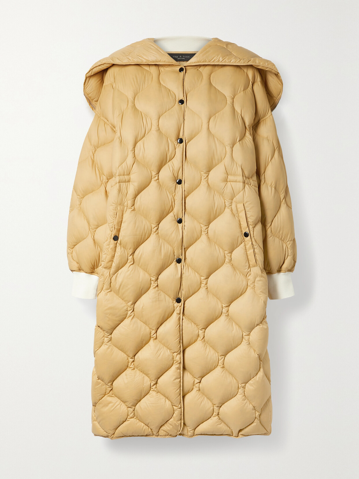 RAG & BONE - Rudy Oversized Quilted Recycled Shell Hooded Jacket - Beige