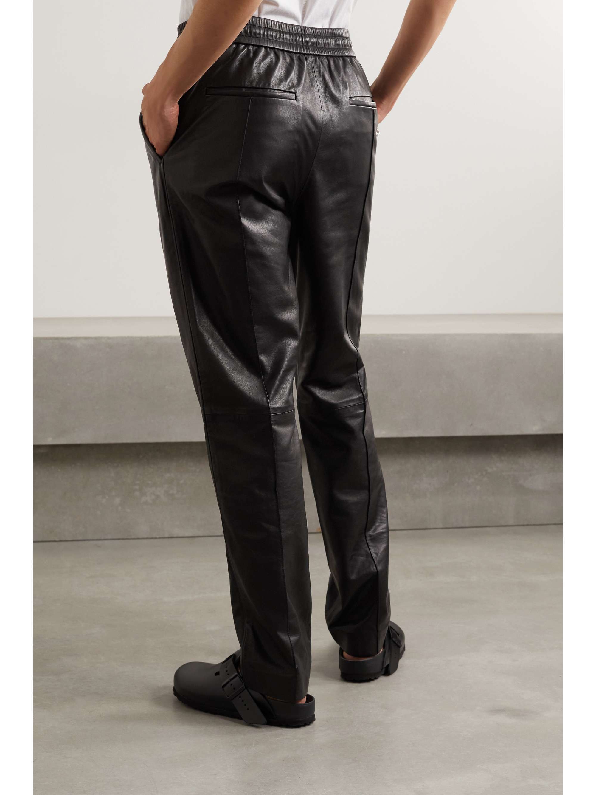 Black Farris paneled leather tapered 