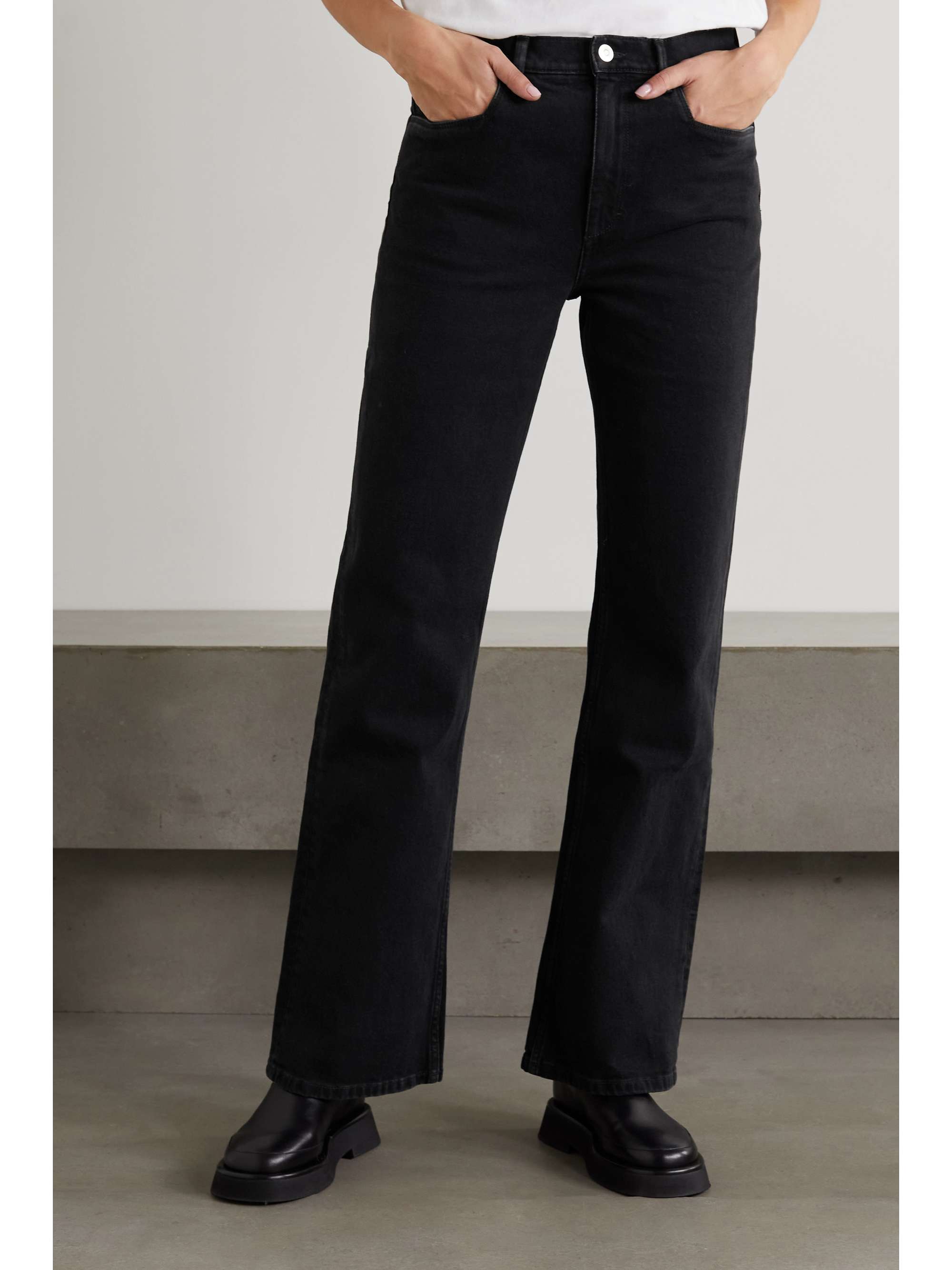 Black Daisy high-rise flared jeans 