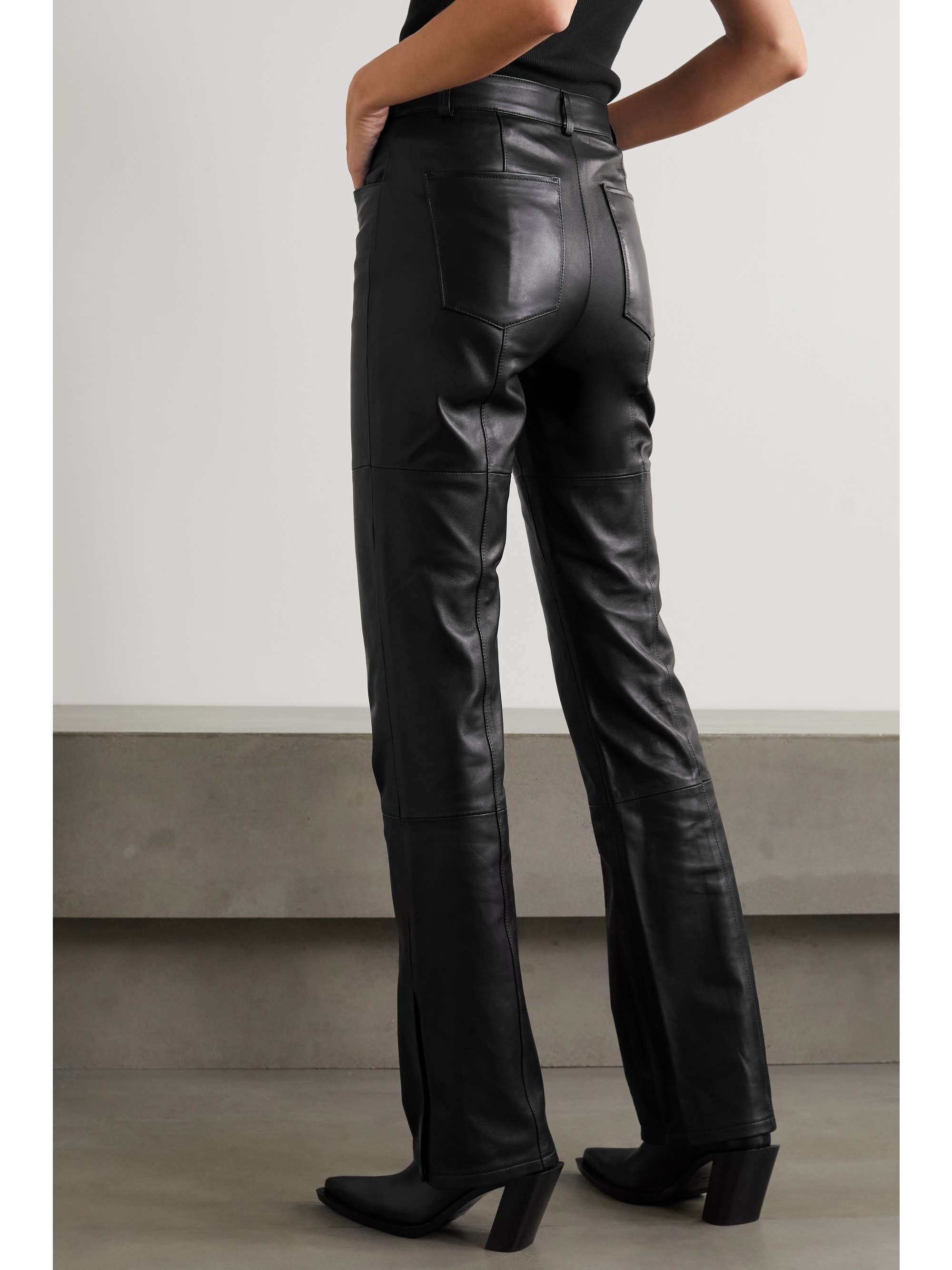 WANDLER Aster leather flared pants | NET-A-PORTER