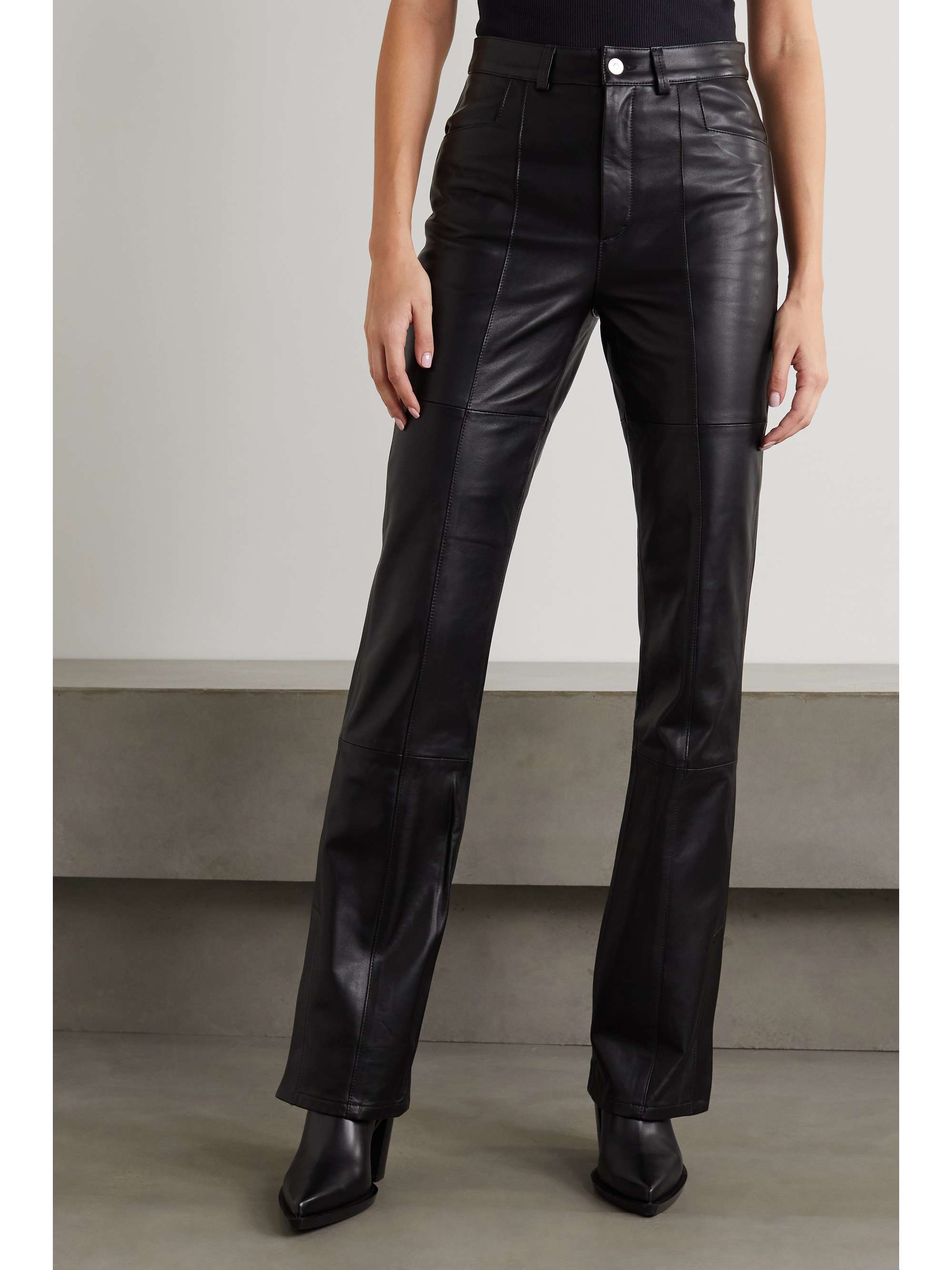 WANDLER Aster leather flared pants