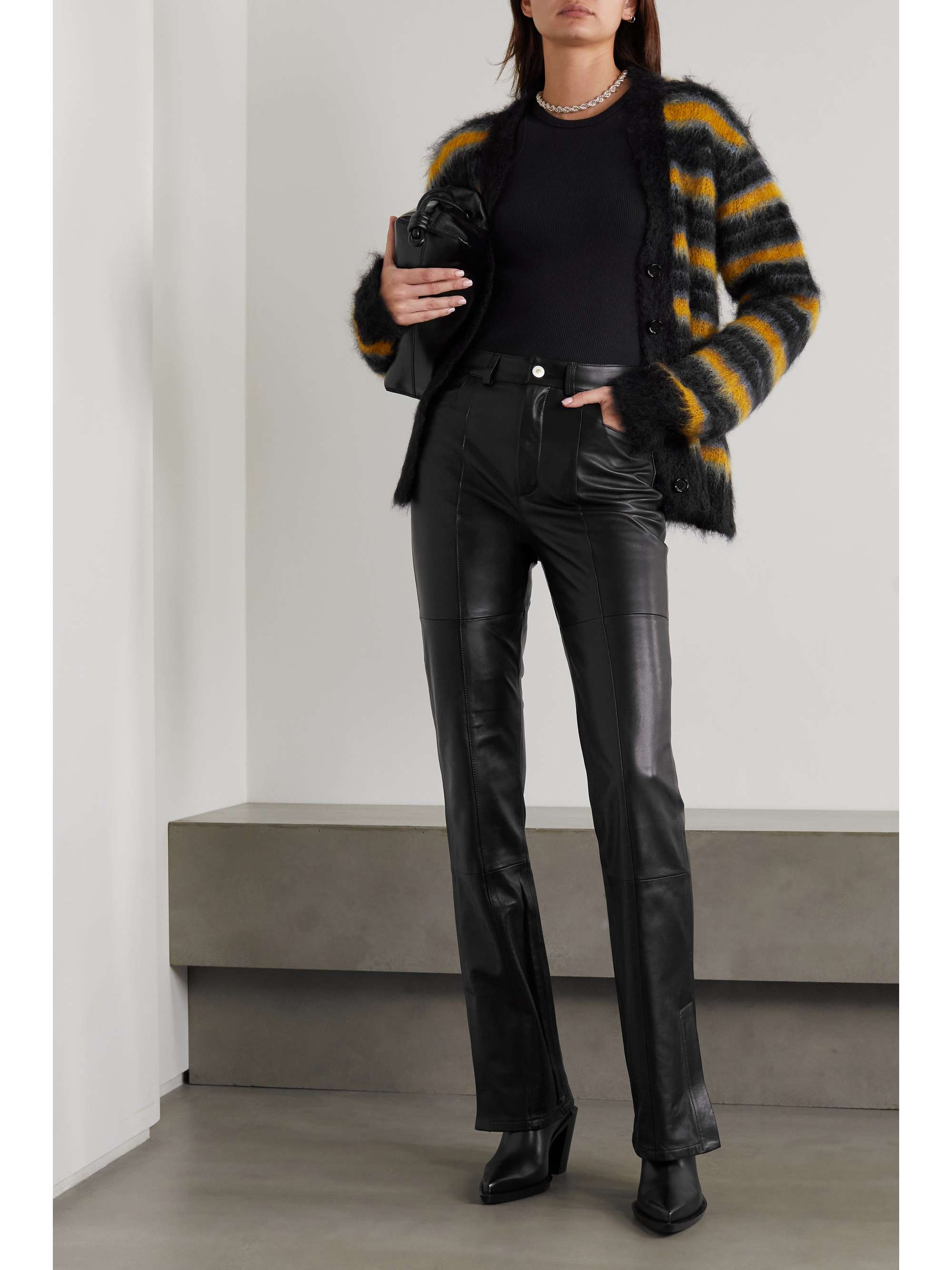 WANDLER Aster leather flared pants