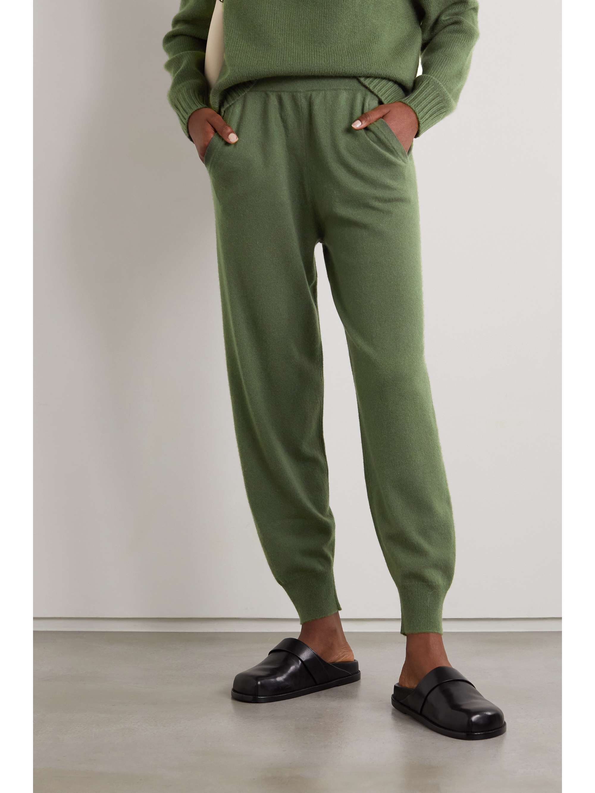 allude cashmere track pants