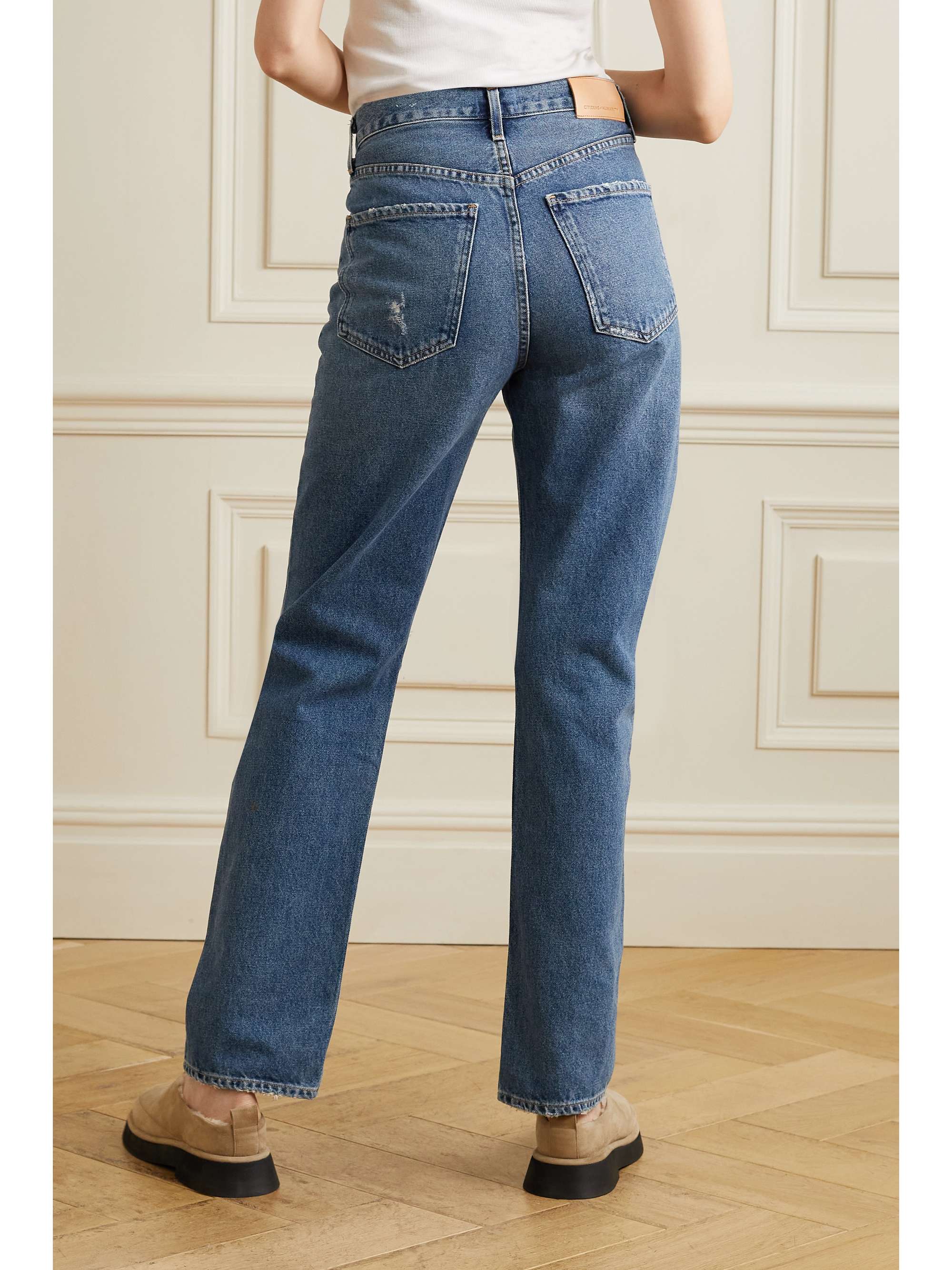 CITIZENS OF HUMANITY Eva distressed high-rise straight-leg jeans | NET-A-PORTER