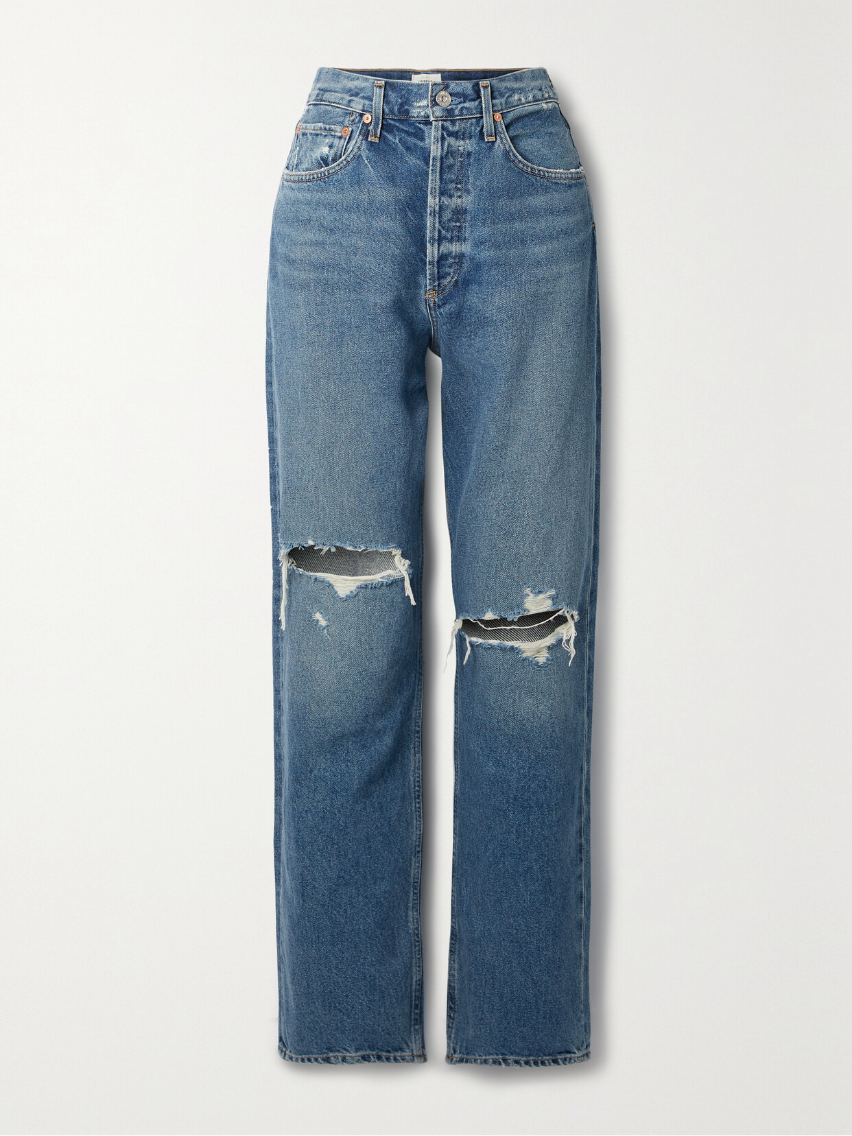 Citizens Of Humanity Eva Distressed High-rise Straight-leg Jeans