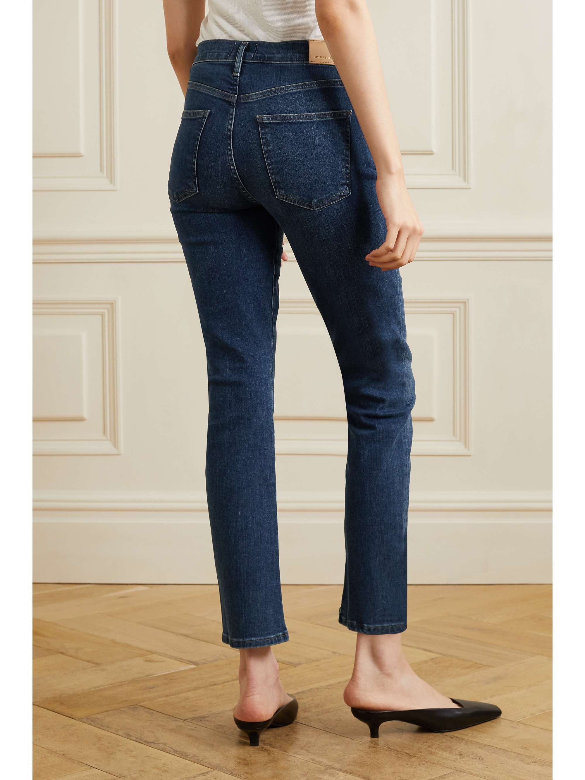 Dark denim Skyla mid-rise slim-leg 