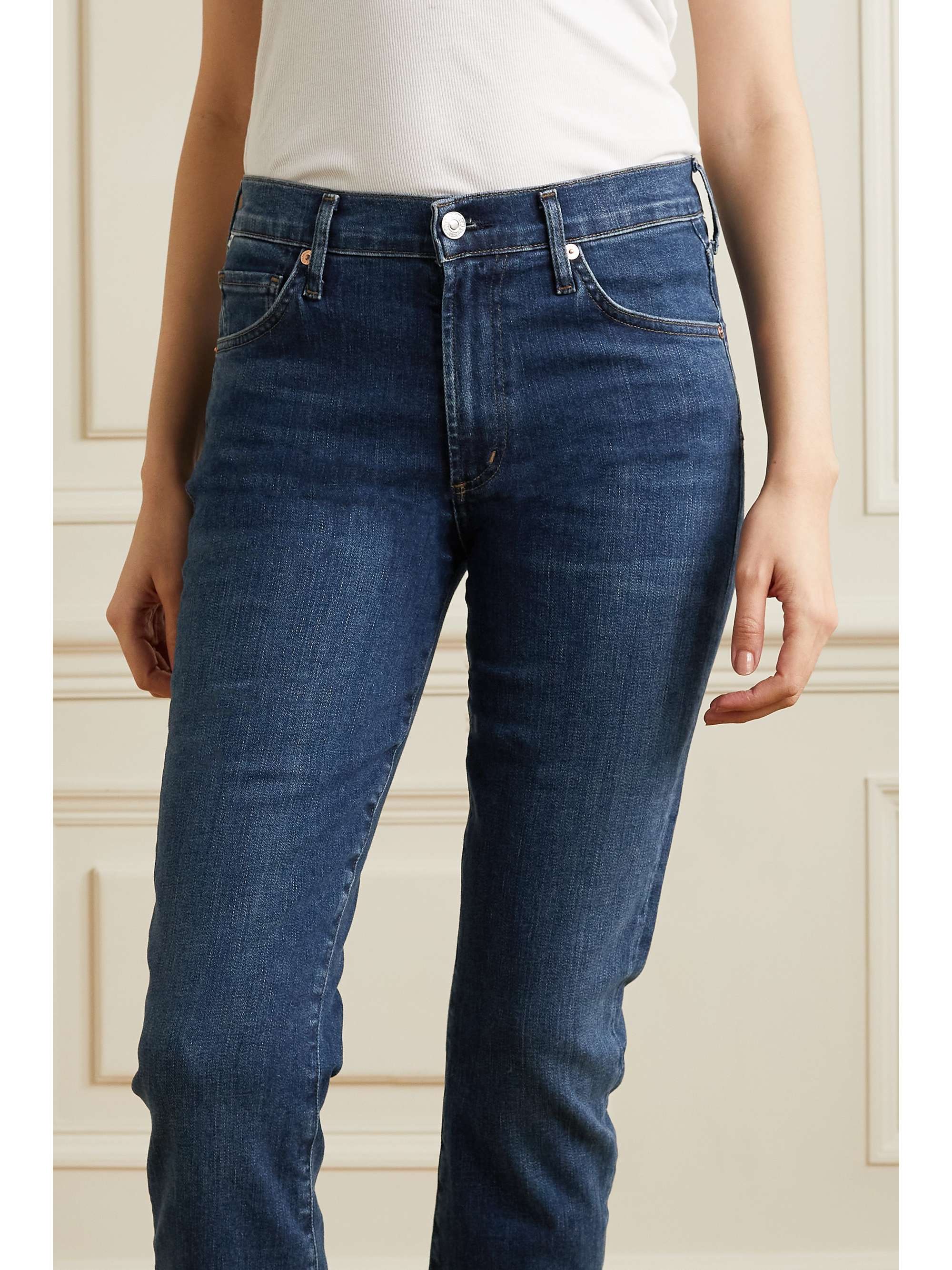 Dark denim Skyla mid-rise slim-leg 