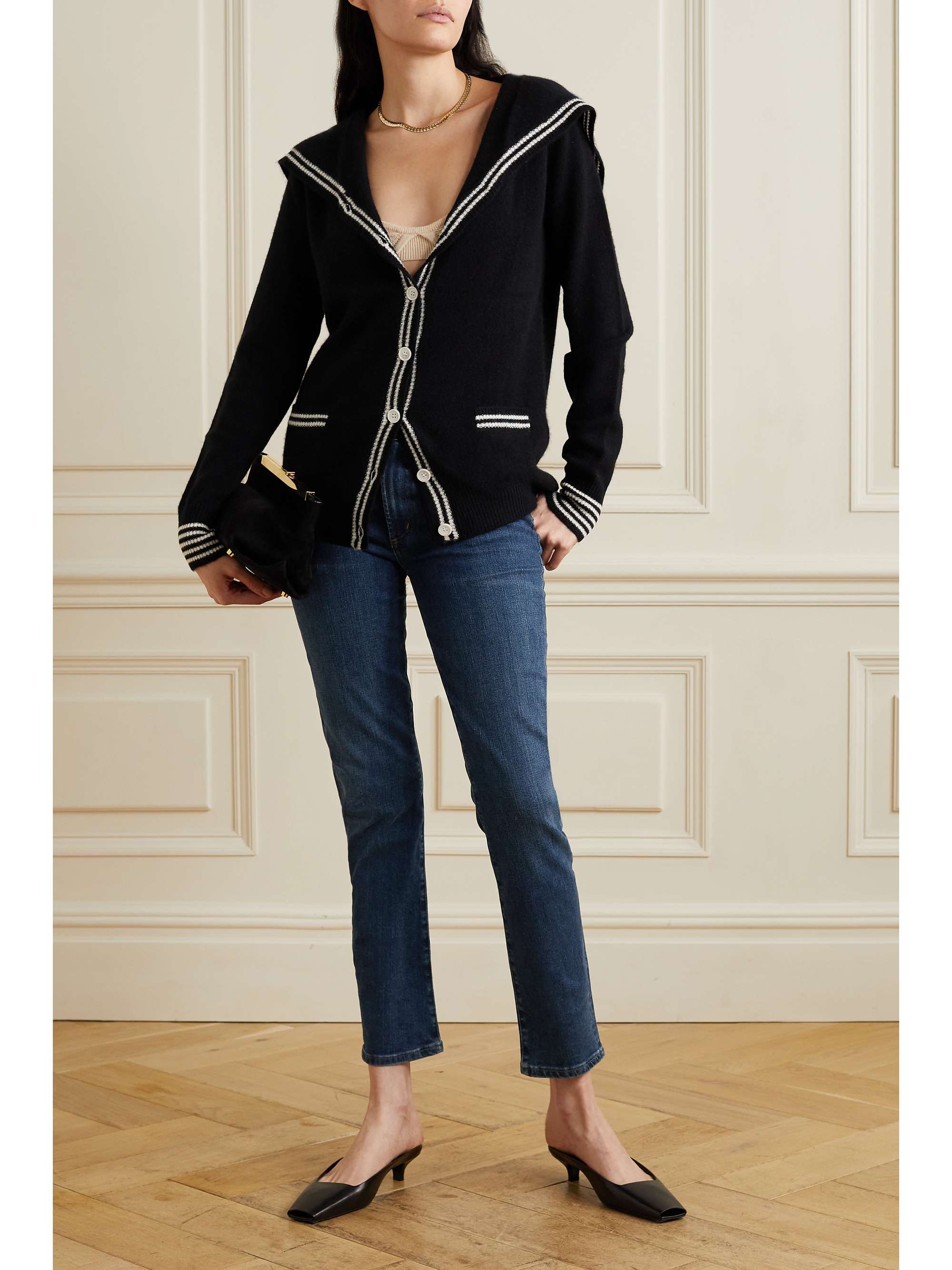Dark denim Skyla mid-rise slim-leg 