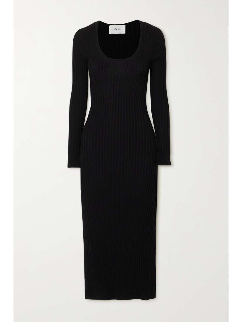 CAES Ribbed-knit Midi Dress