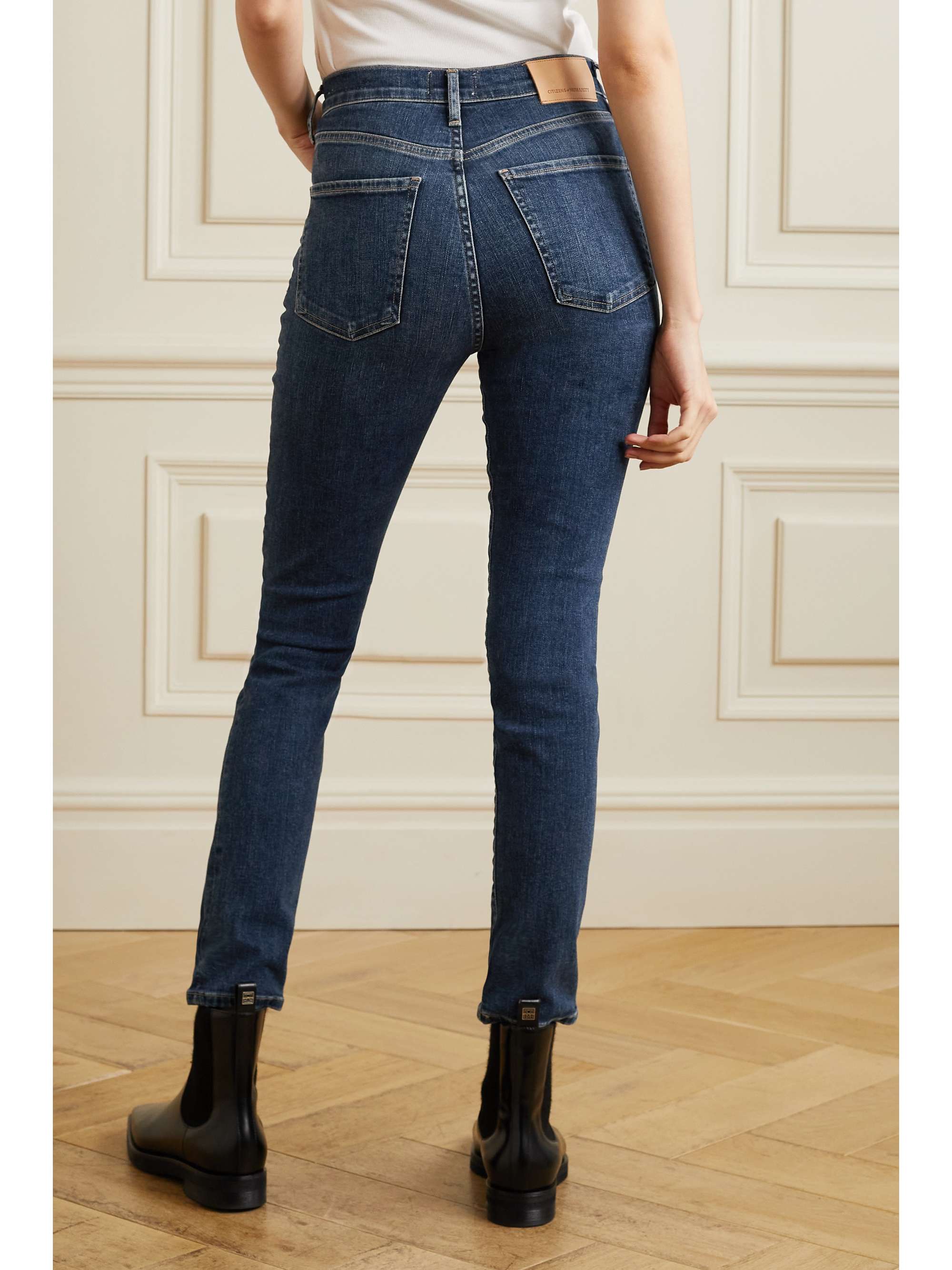 Dark denim Olivia high-rise slim-leg 