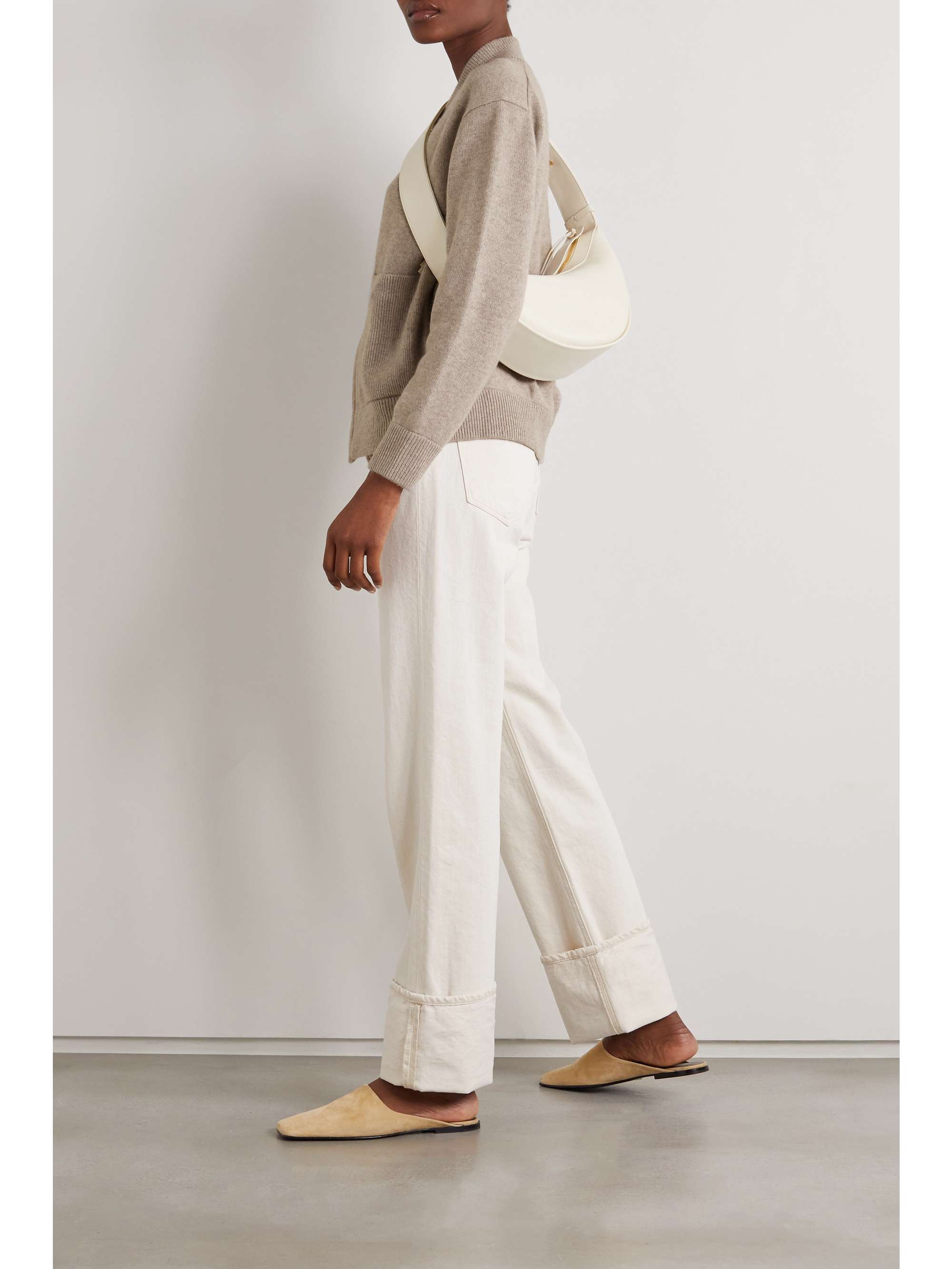 white frill sleeve jumper