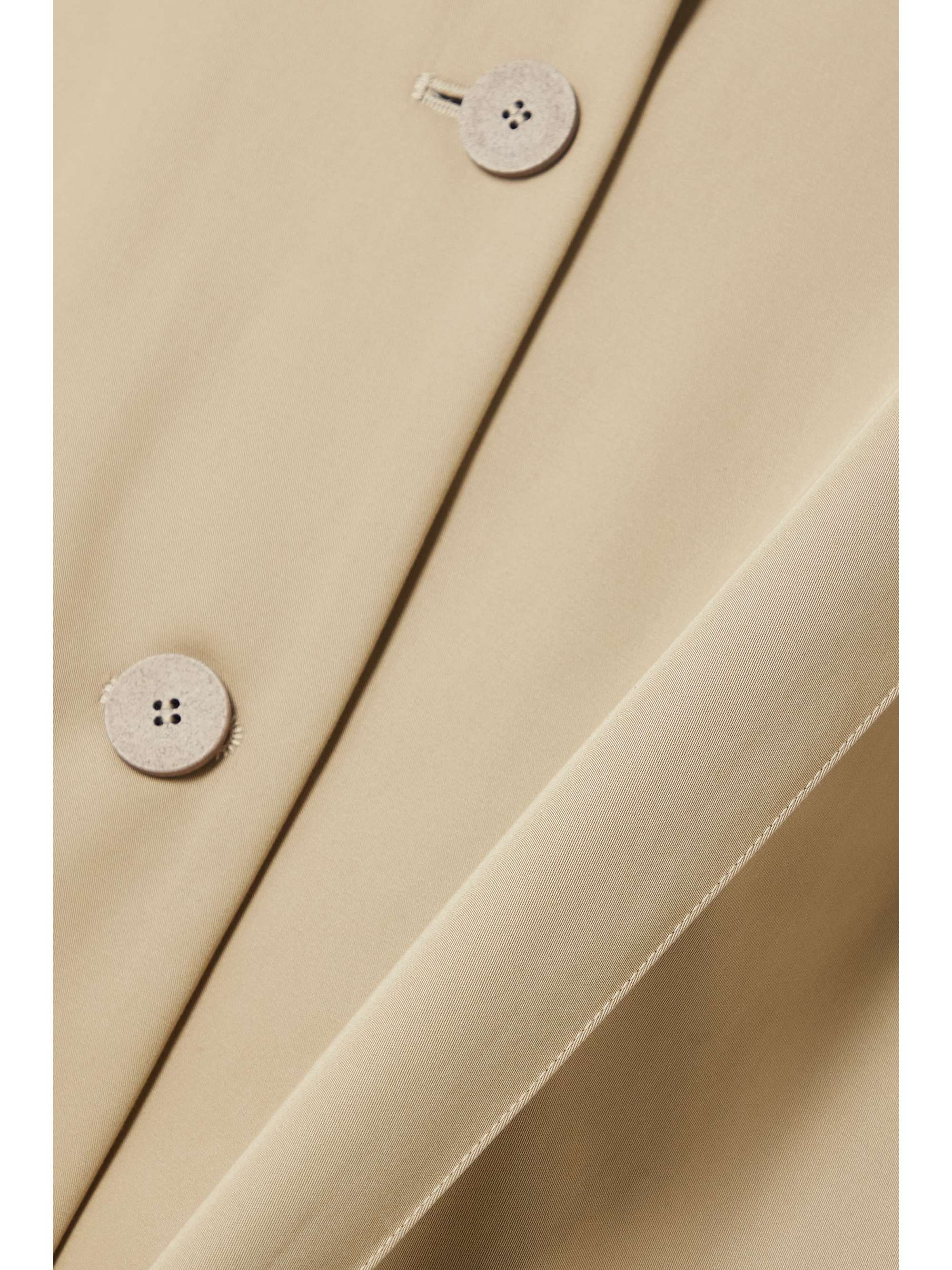 Pleated cotton trench coat