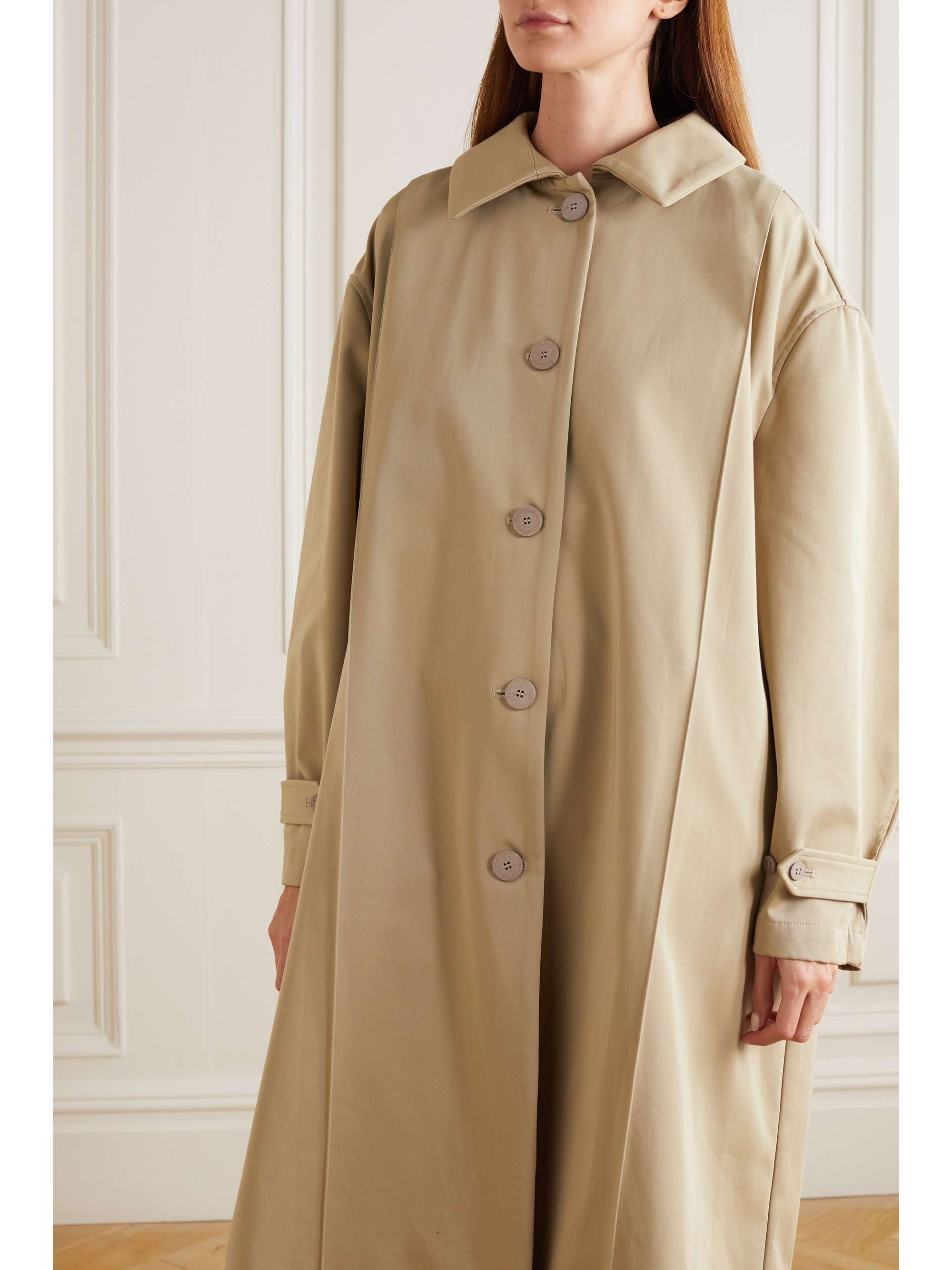 CAES Pleated cotton trench coat