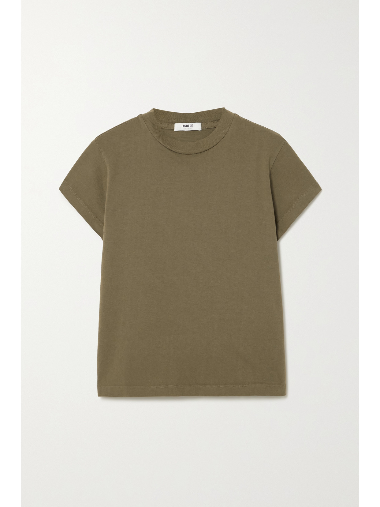 Agolde Anika Cotton-jersey T-shirt In Neutrals