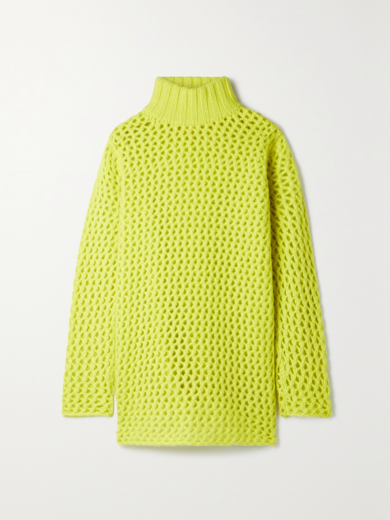 Open-Knit Cashmere Turtleneck Sweater
