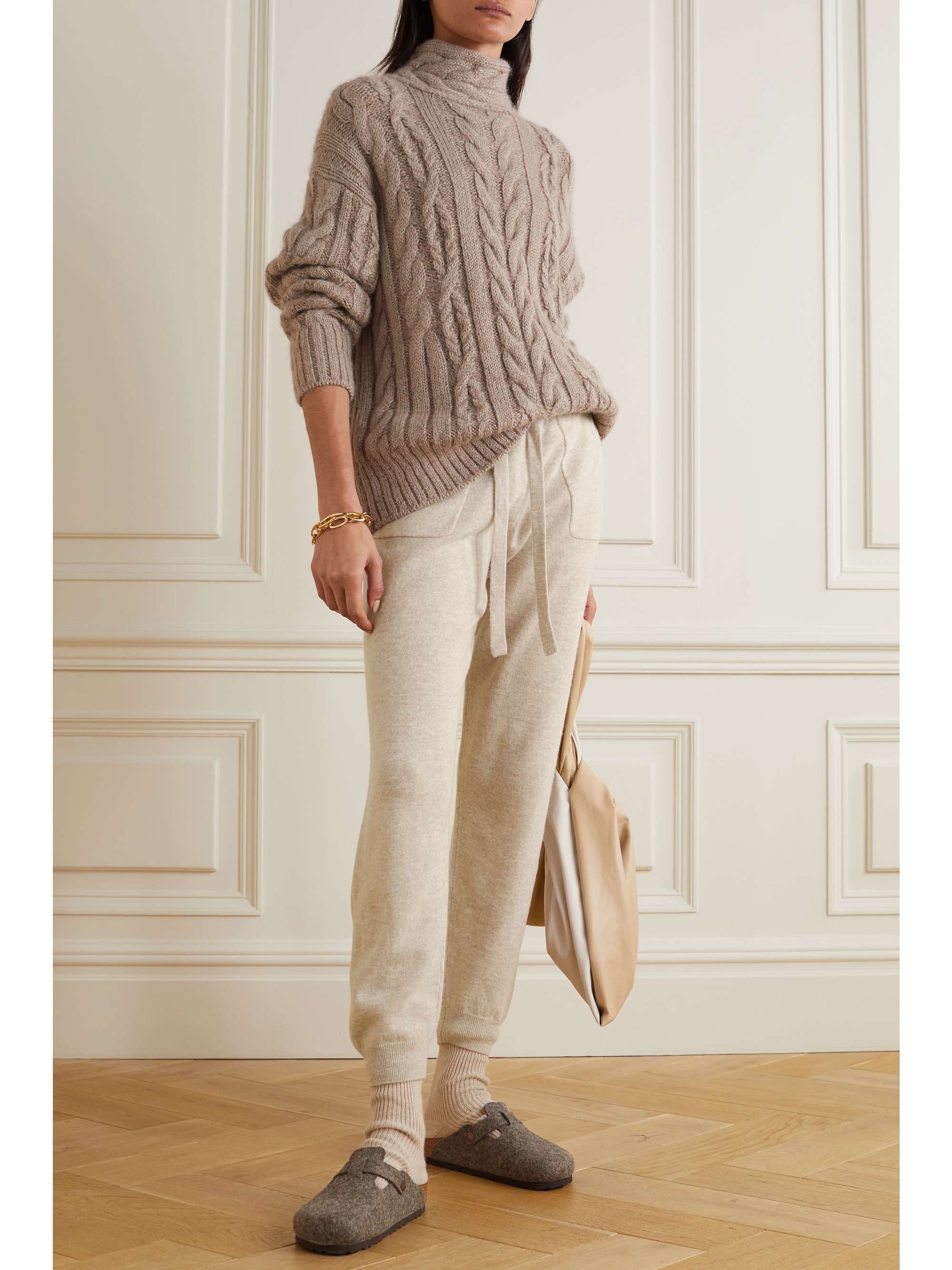 allude cashmere track pants
