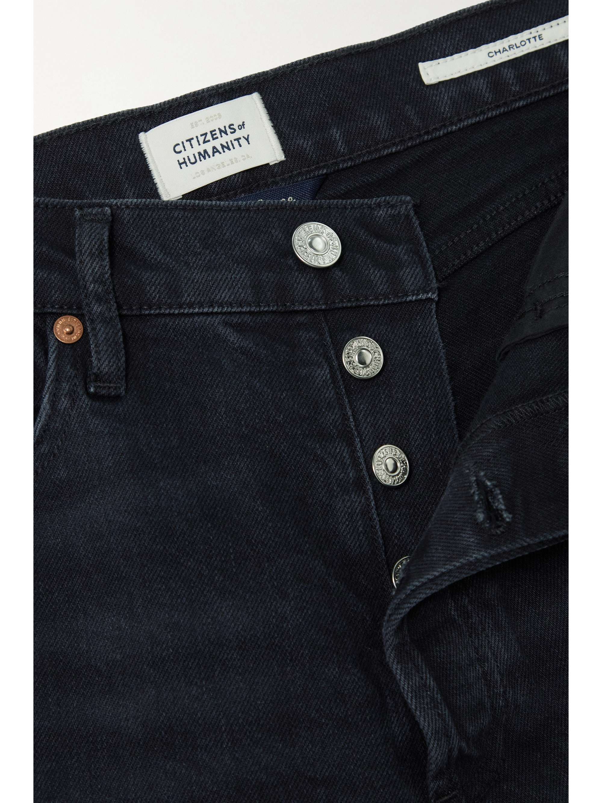 Black Charlotte high-rise straight-leg 