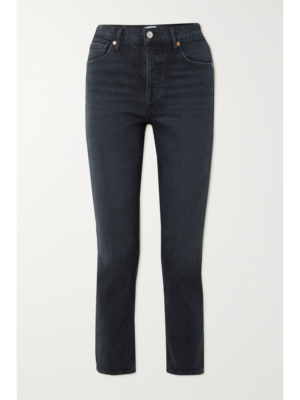 Citizens Of Humanity Black Blaine High Rise Straight Jeans In Black