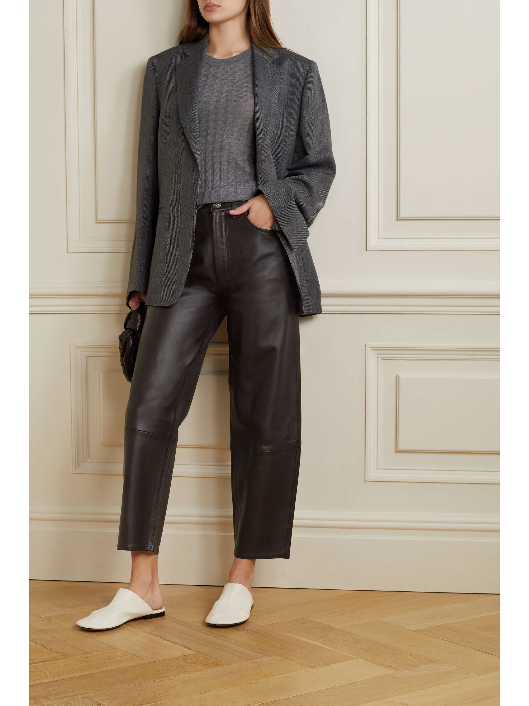 Dark brown Calista leather tapered 