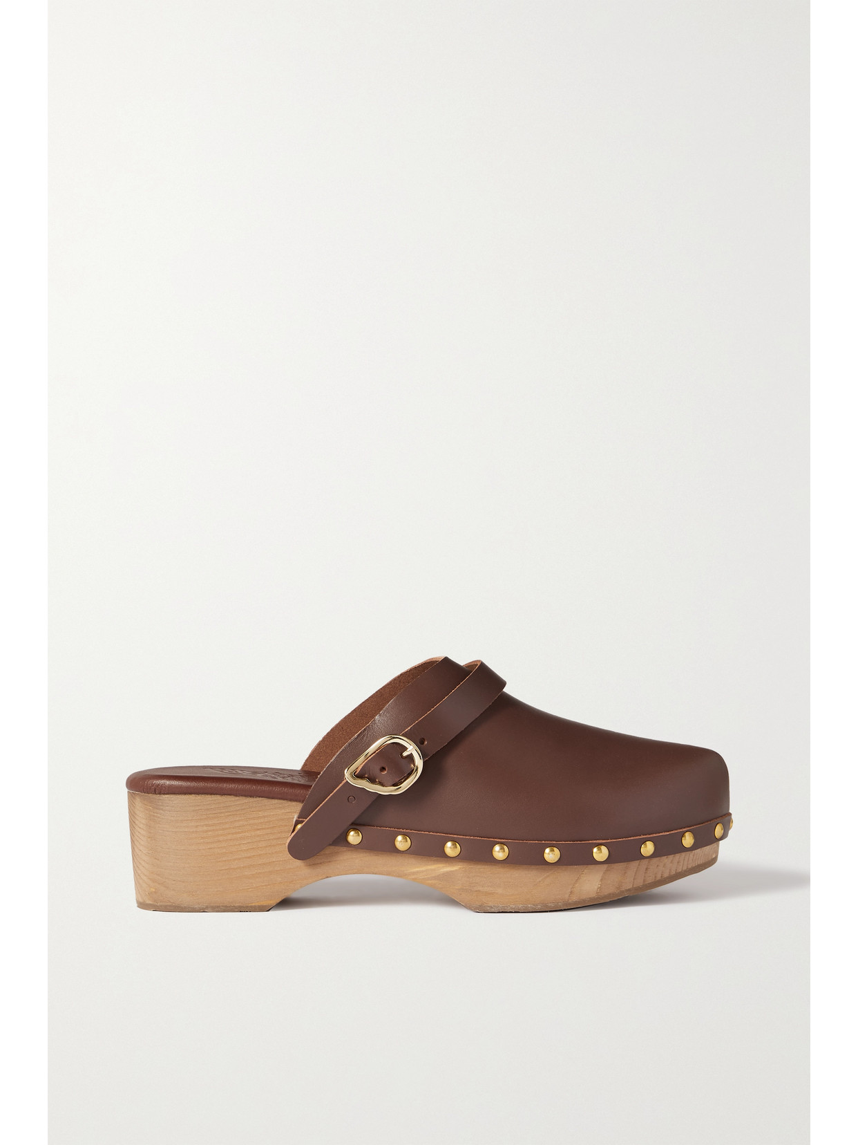 Ancient Greek Sandals Classic Closed 70mm Studded Clogs In Brown