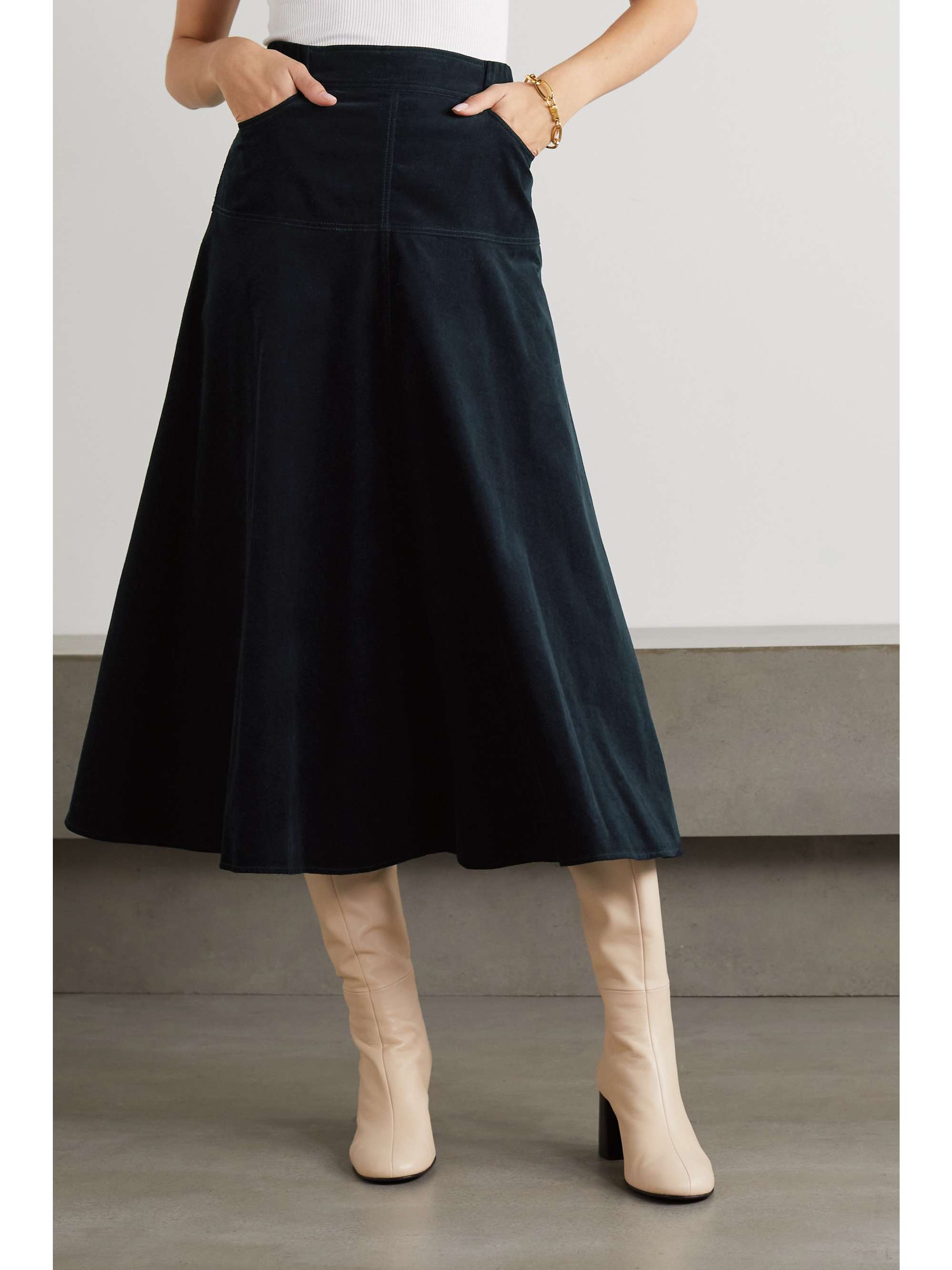 CEFINN Sierra cotton-corduroy midi skirt
