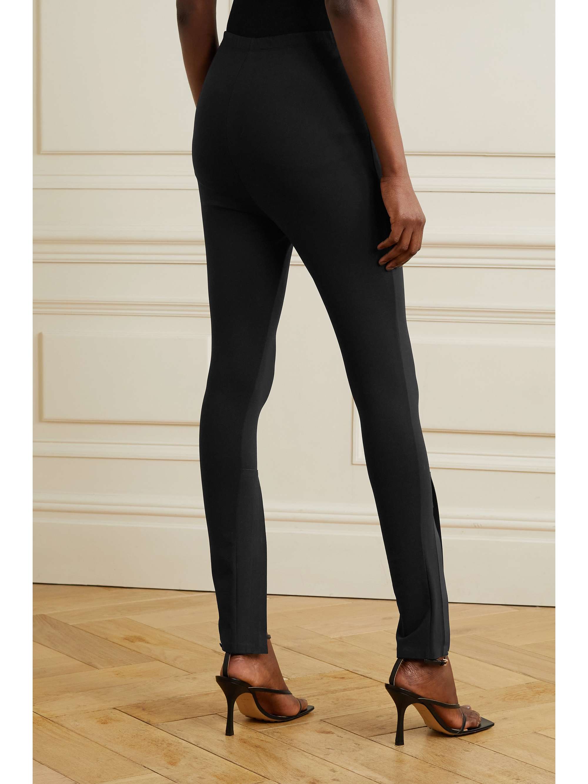 WARDROBE.NYC Zip-detailed stretch-ponte leggings