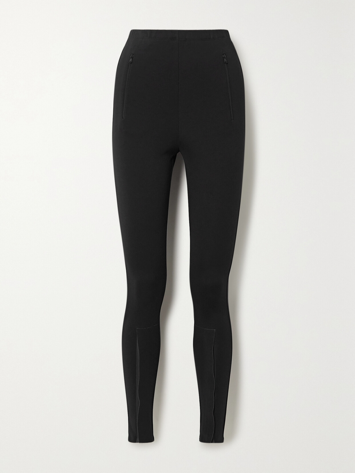 Wardrobe.nyc Zipdetailed Stretchponte Leggings In Black ModeSens