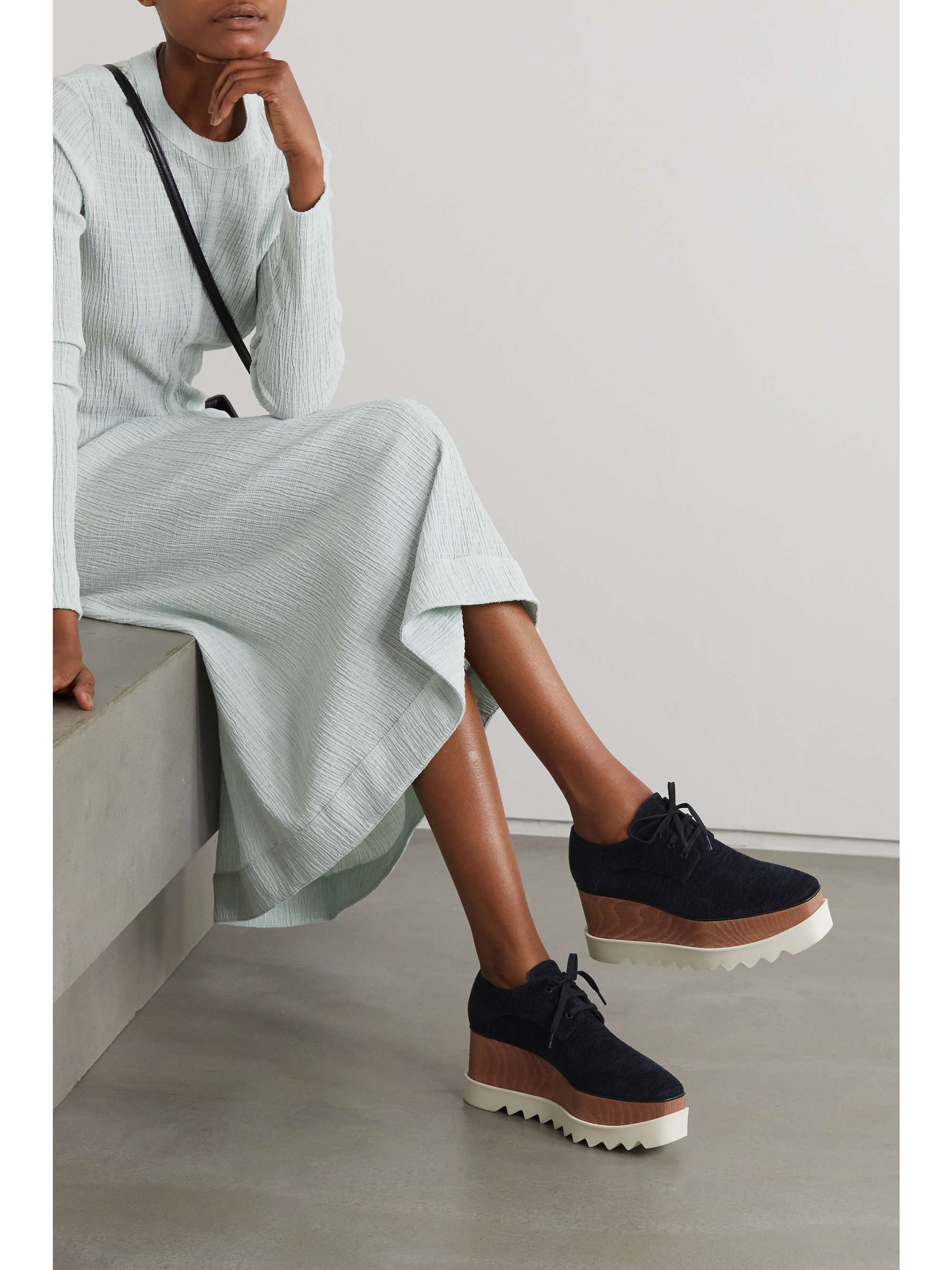 Elyse corduroy platform brogues