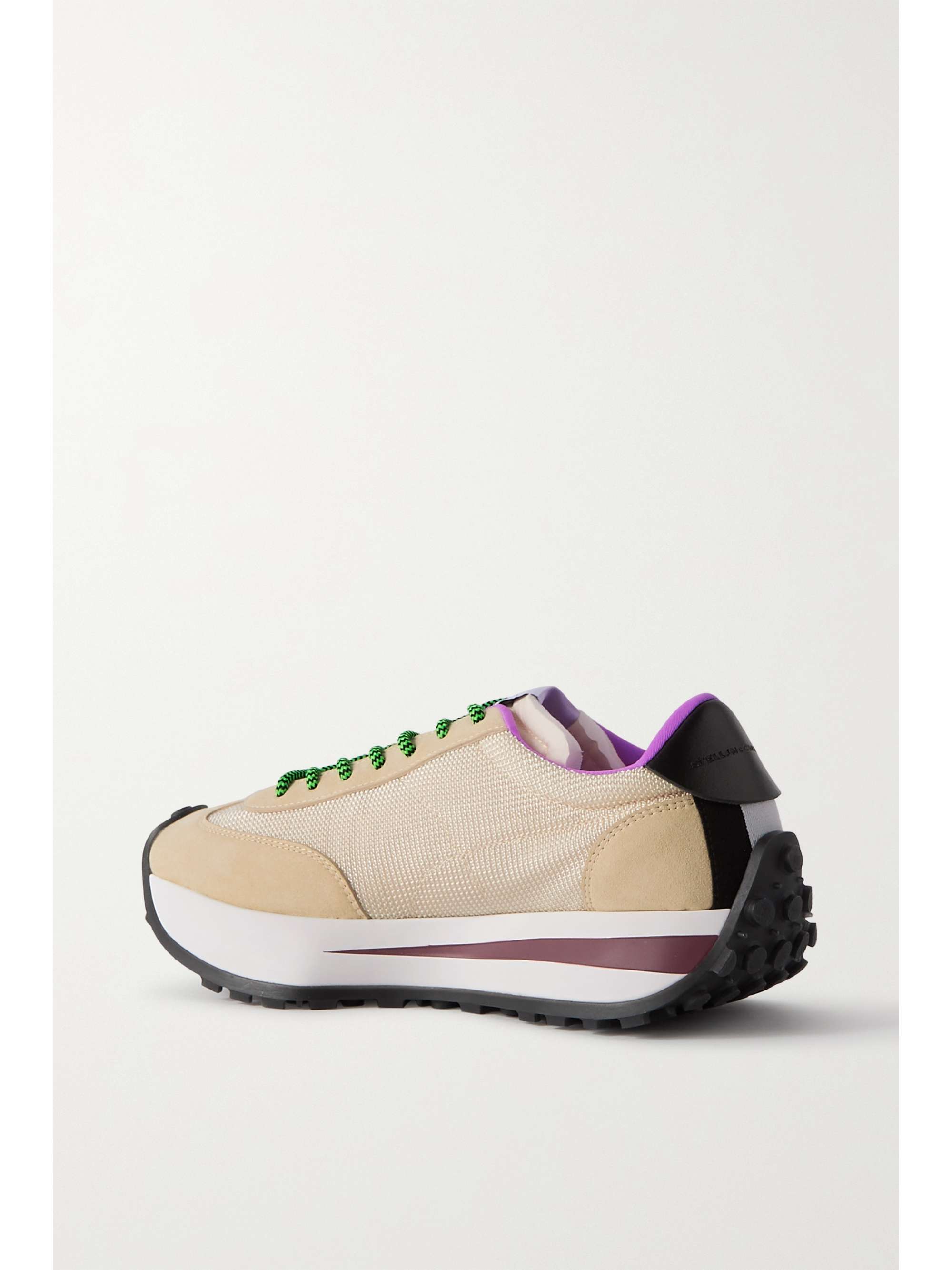 STELLA MCCARTNEY Reclypse logo-detailed vegetarian suede and recycled mesh sneakers