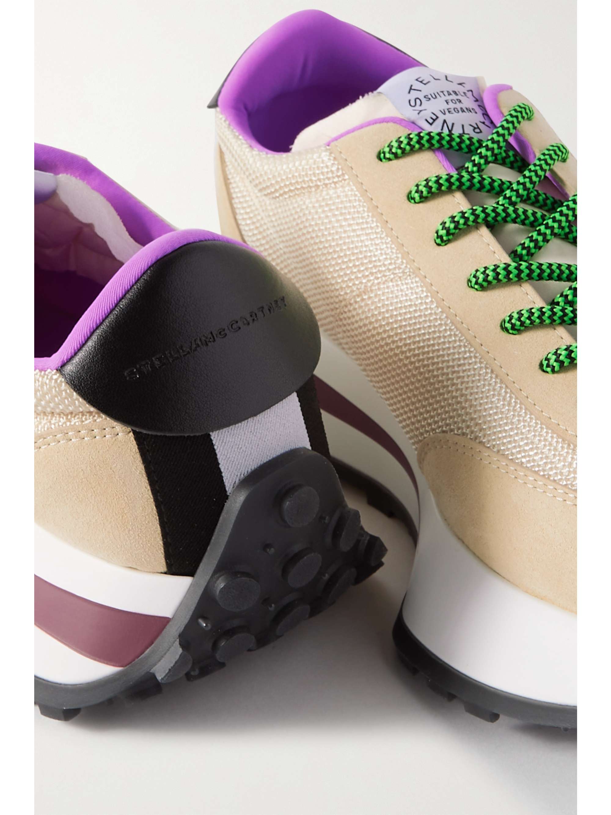 STELLA MCCARTNEY Reclypse logo-detailed vegetarian suede and recycled mesh sneakers