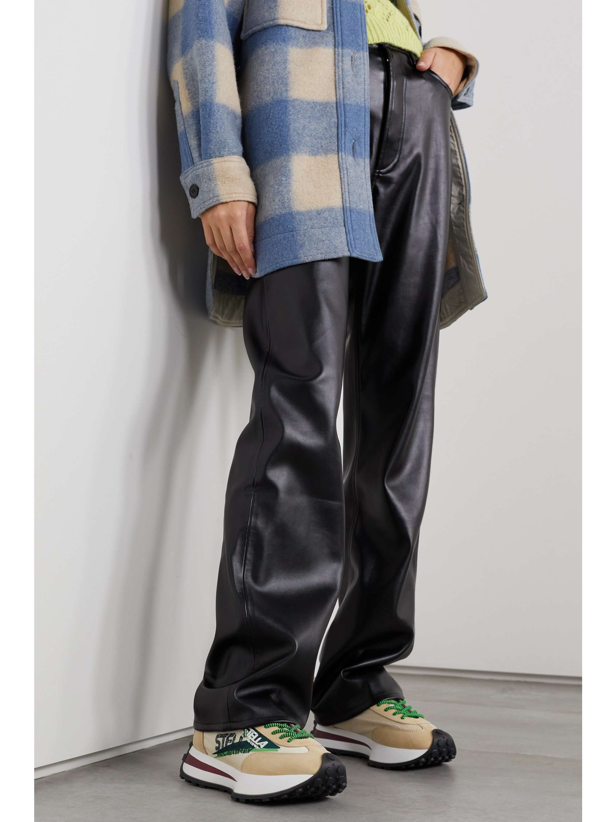 STELLA MCCARTNEY Reclypse logo-detailed vegetarian suede and recycled mesh sneakers