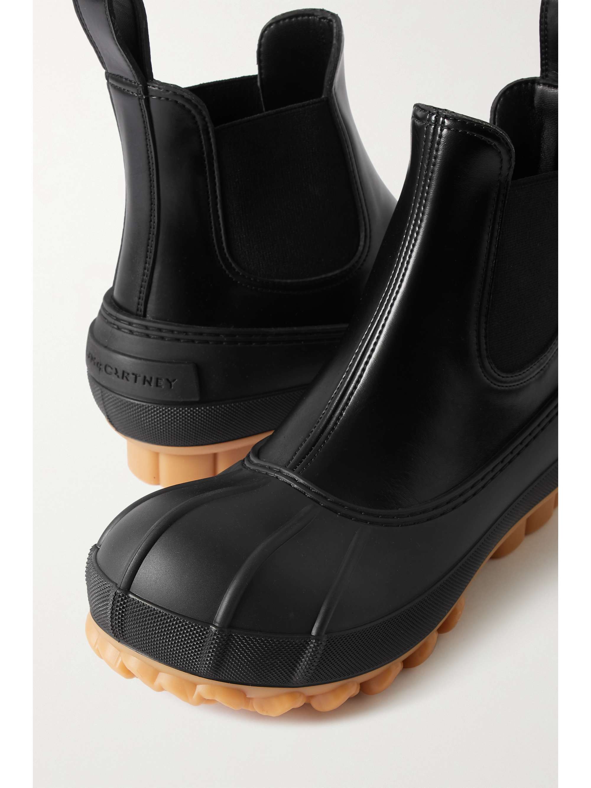 black herringbone duck boots