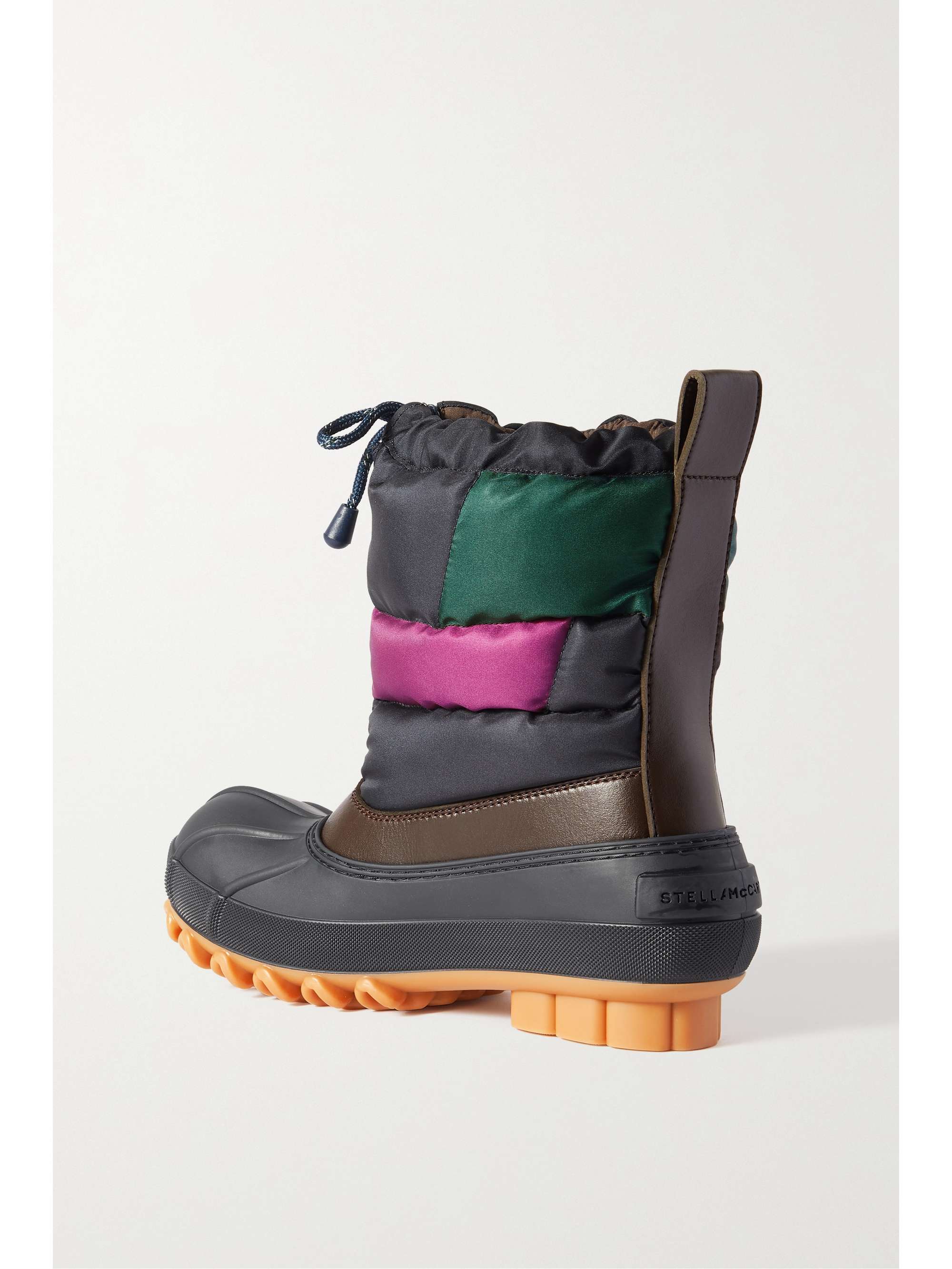 STELLA MCCARTNEY Vegetarian leather-trimmed rubber and quilted recycled shell ankle boots