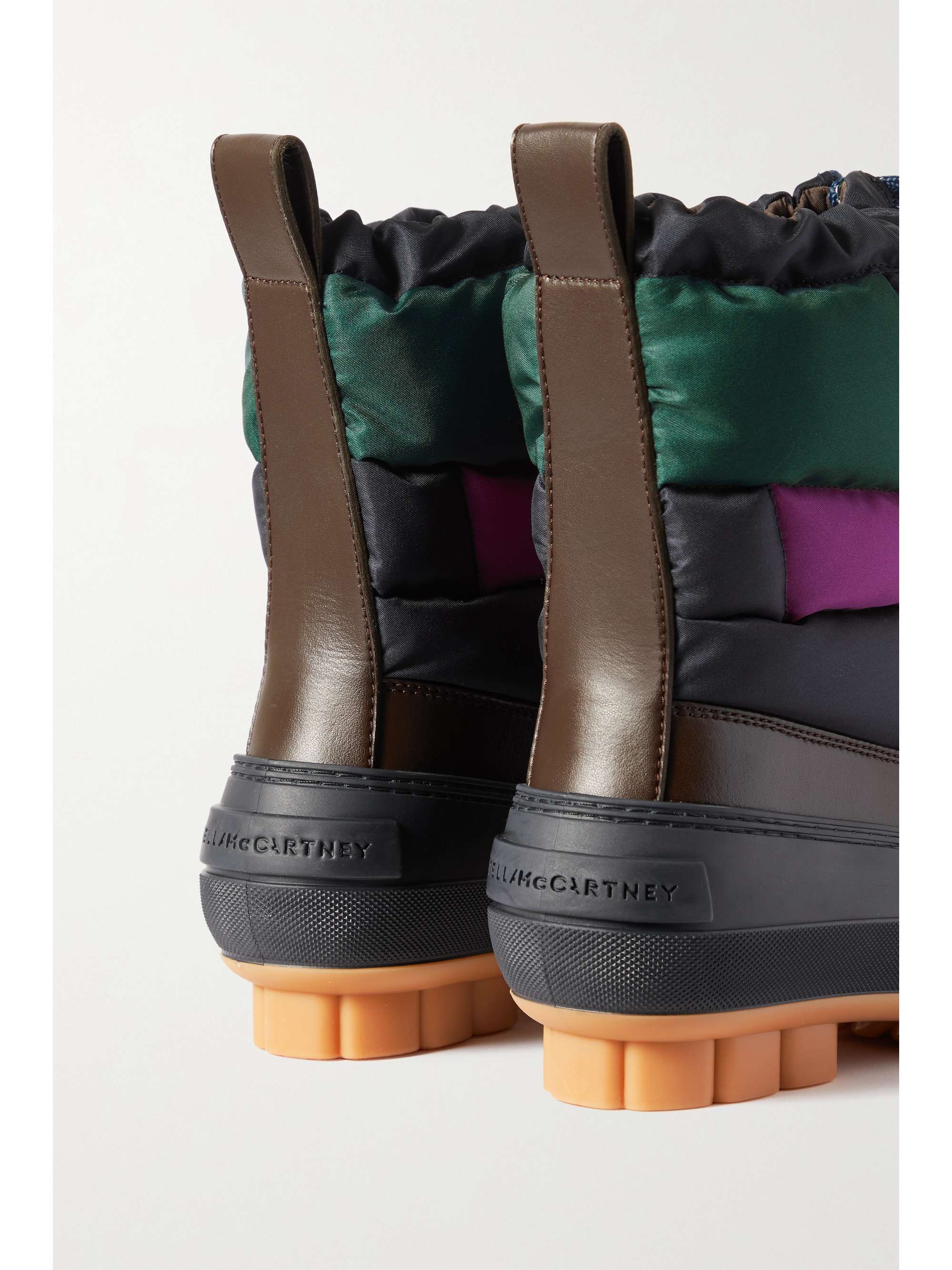 STELLA MCCARTNEY Vegetarian leather-trimmed rubber and quilted recycled shell ankle boots