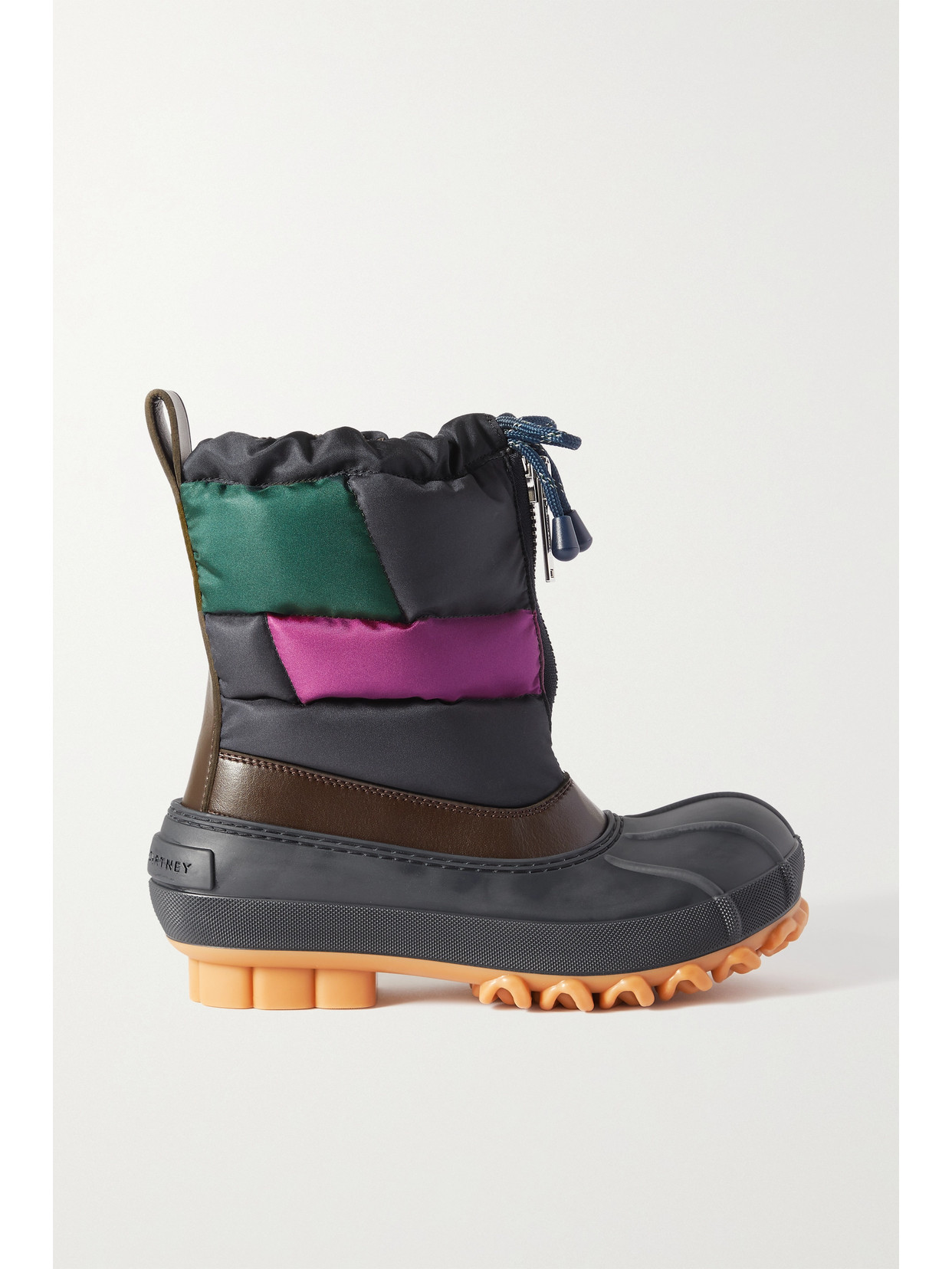 Vegetarian Material-Trimmed Rubber And Quilted Recycled Ankle Boots