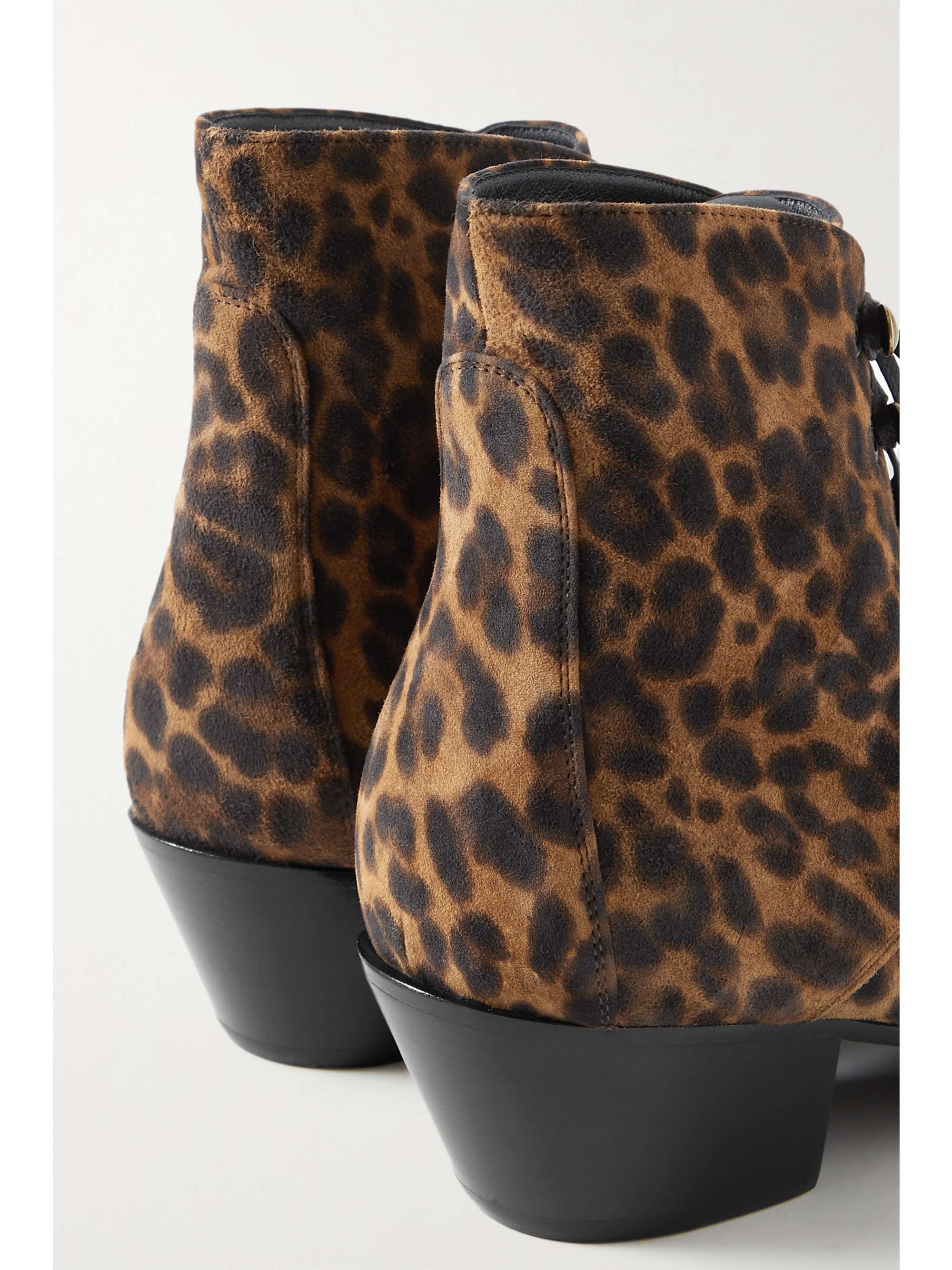 leopard print suede boots
